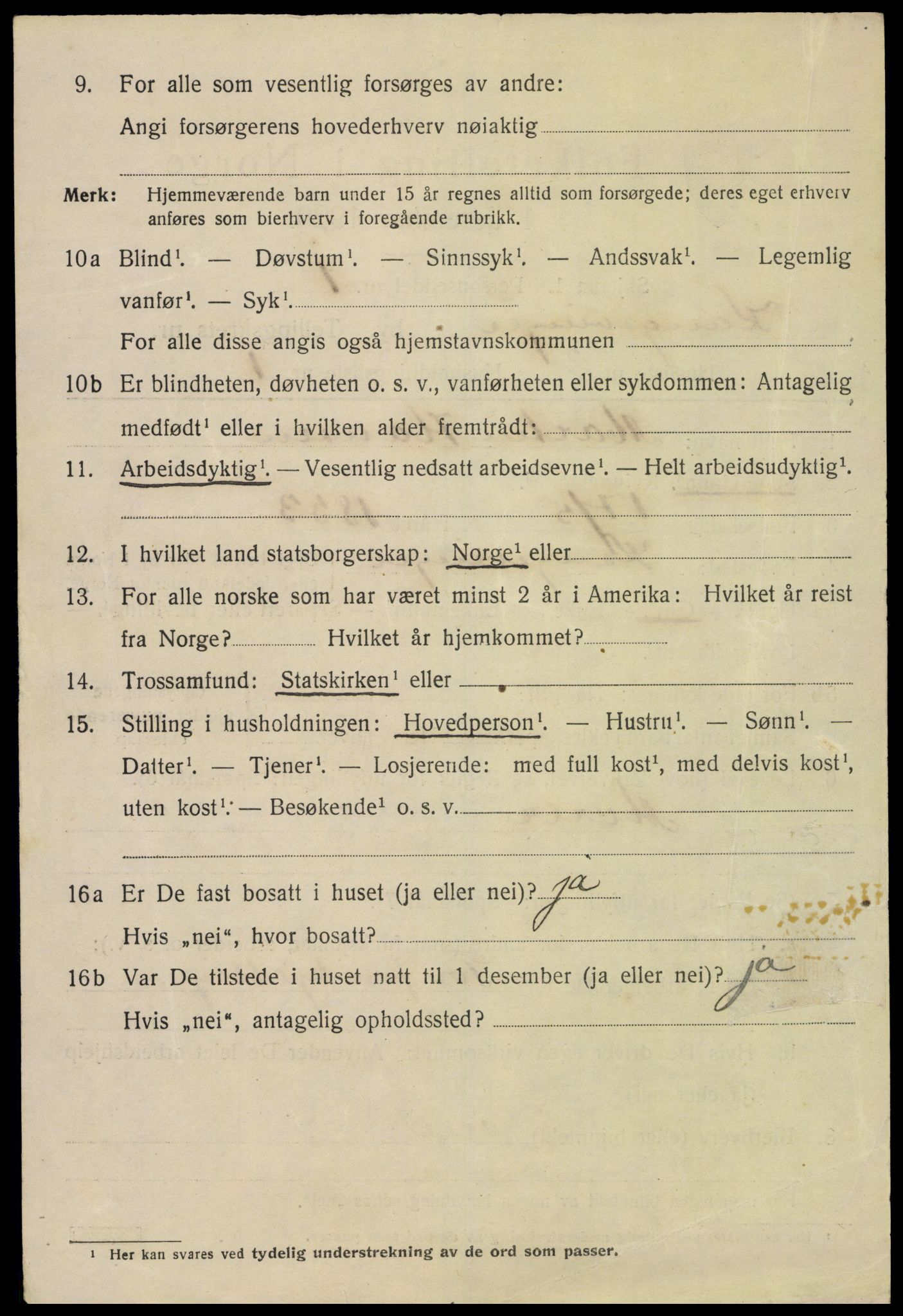 SAH, 1920 census for Kongsvinger, 1920, p. 1426