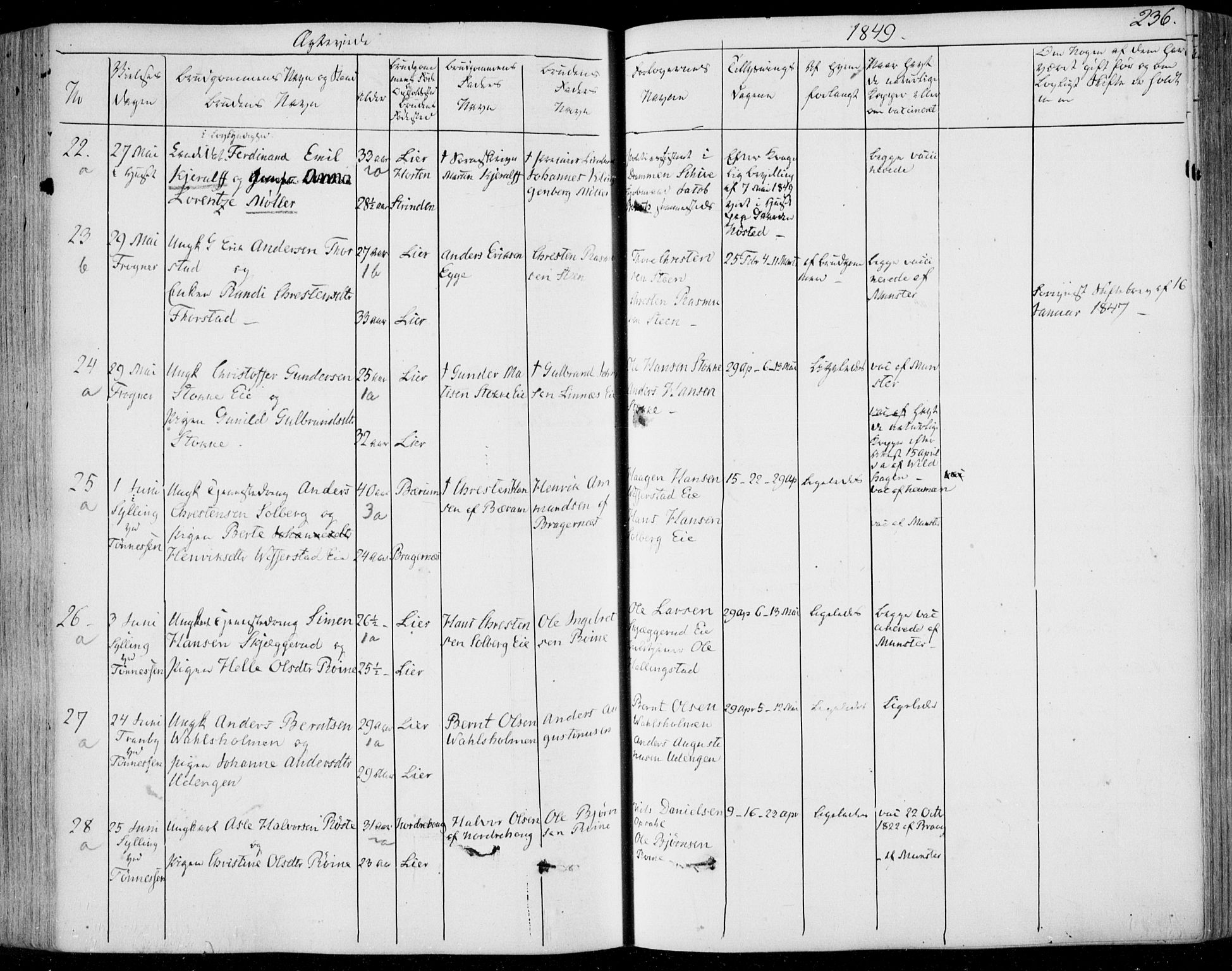 Lier kirkebøker, AV/SAKO-A-230/F/Fa/L0011: Parish register (official) no. I 11, 1843-1854, p. 236