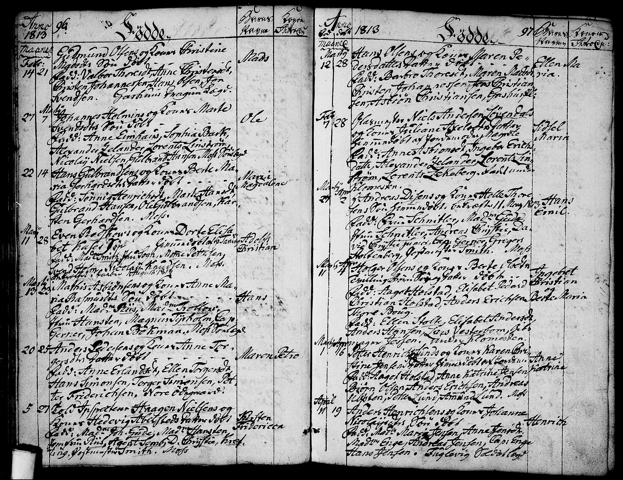 Moss prestekontor Kirkebøker, AV/SAO-A-2003/F/Fa/L0003: Parish register (official) no. I 3, 1779-1814, p. 96-97