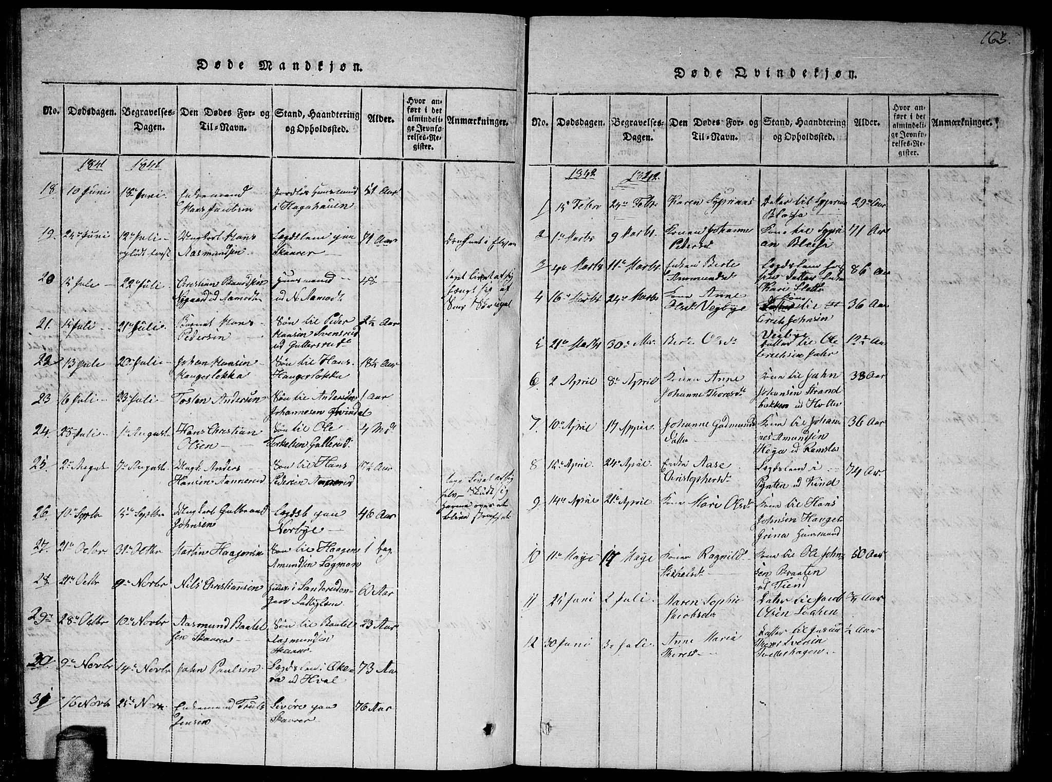 Fet prestekontor Kirkebøker, AV/SAO-A-10370a/G/Ga/L0001: Parish register (copy) no. I 1, 1815-1842, p. 163