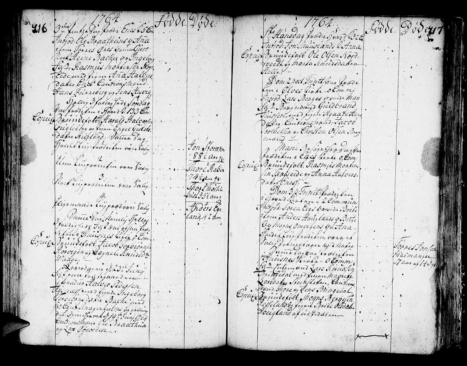 Kvinnherad sokneprestembete, SAB/A-76401/H/Haa: Parish register (official) no. A 3, 1754-1777, p. 216-217