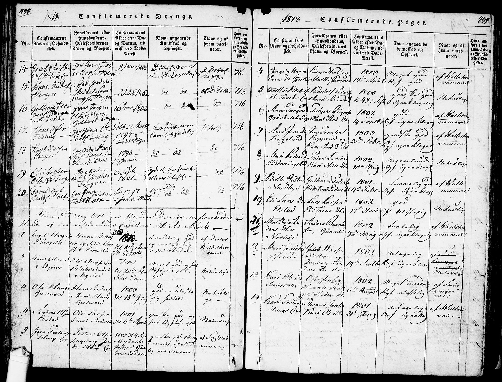 Ullensaker prestekontor Kirkebøker, AV/SAO-A-10236a/F/Fa/L0013: Parish register (official) no. I 13, 1815-1835, p. 498-499