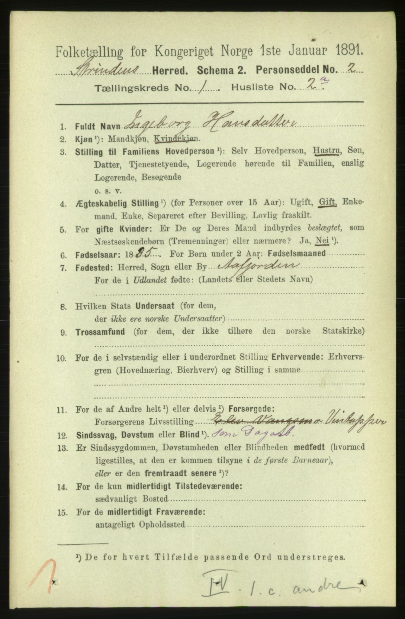 RA, 1891 census for 1660 Strinda, 1891, p. 113