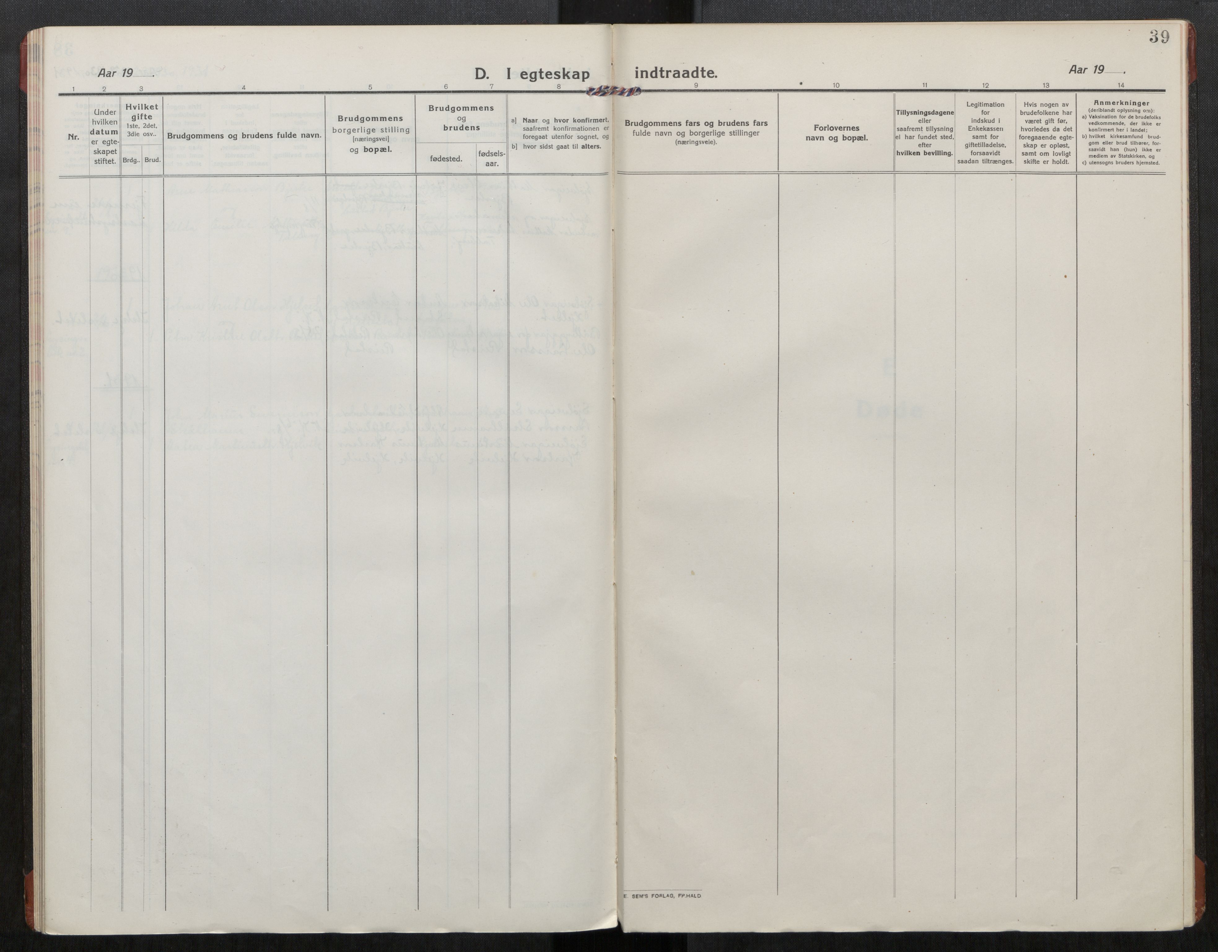 Ministerialprotokoller, klokkerbøker og fødselsregistre - Møre og Romsdal, AV/SAT-A-1454/550/L0622: Parish register (official) no. 550A02, 1916-1931, p. 39