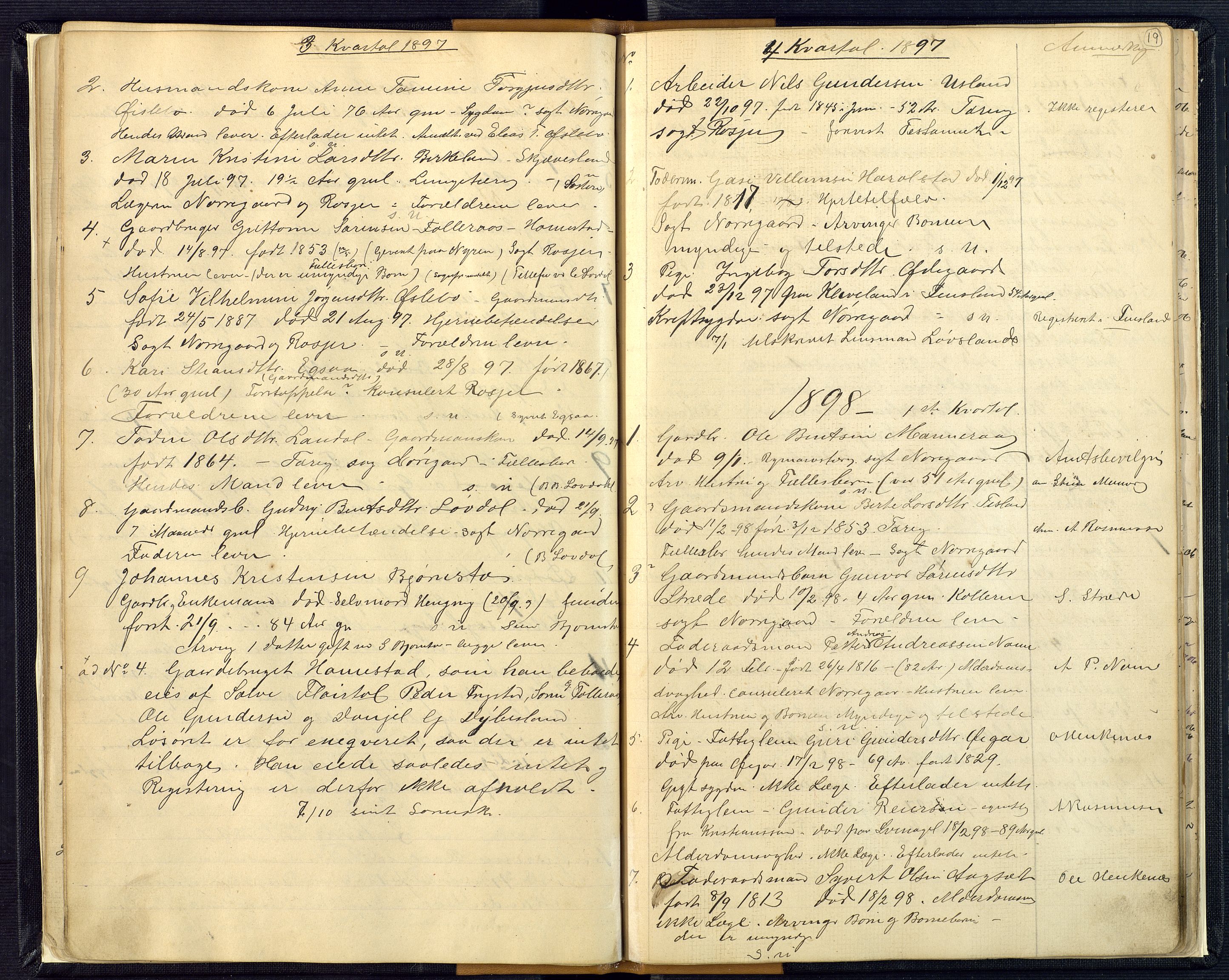 Mandal sorenskriveri, AV/SAK-1221-0005/001/H/Ha/L0016: Dødsfall Øyslebø og Laudal nr 15, 1882-1913, p. 19
