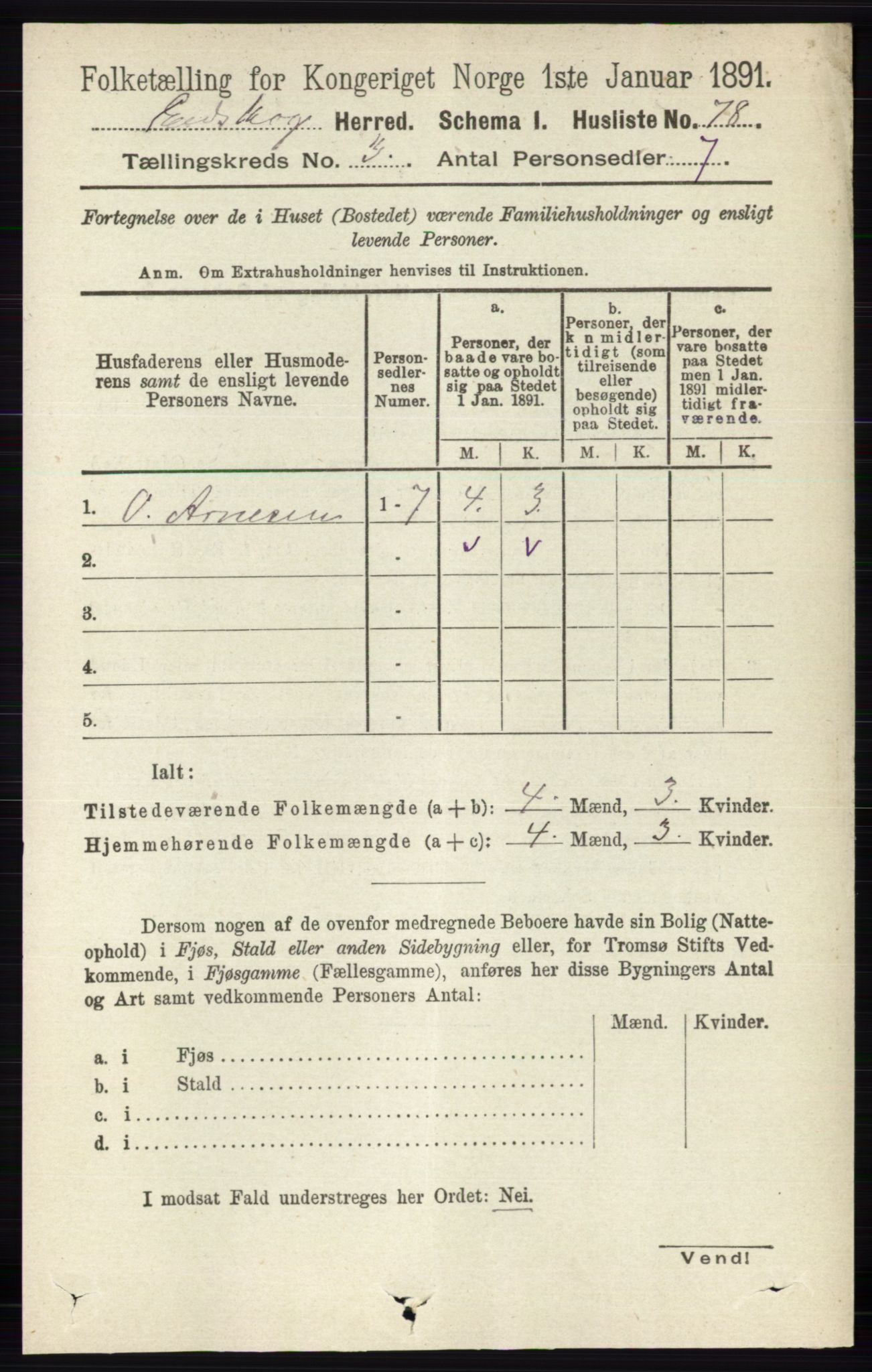 RA, 1891 census for 0420 Eidskog, 1891, p. 1066