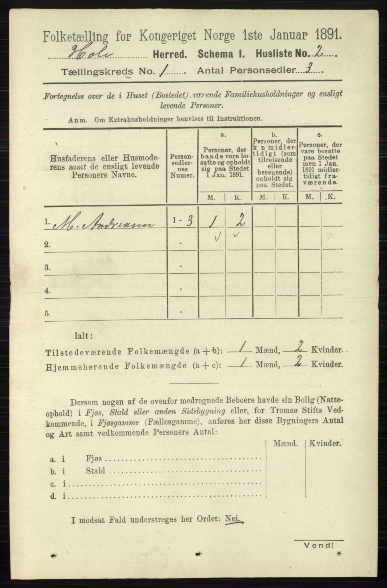 RA, 1891 census for 0612 Hole, 1891, p. 27