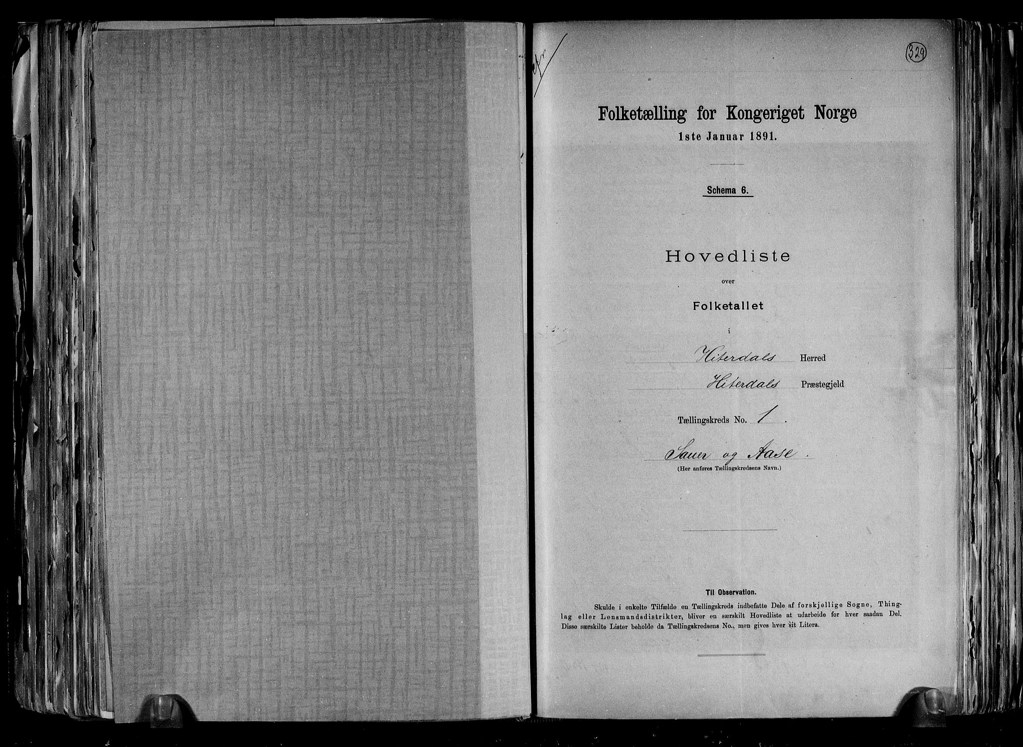 RA, 1891 census for 0823 Heddal, 1891, p. 6