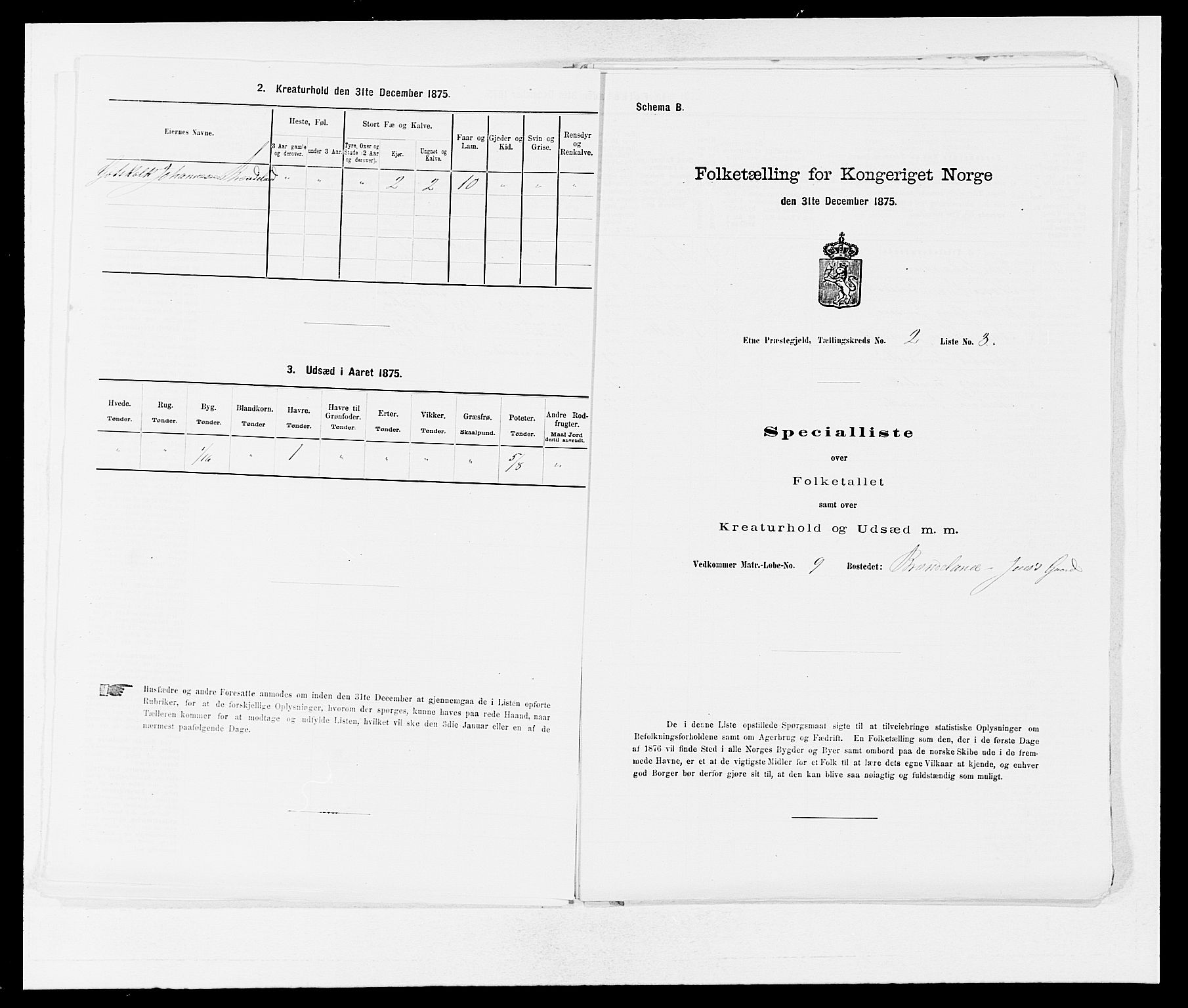 SAB, 1875 census for 1211P Etne, 1875, p. 73