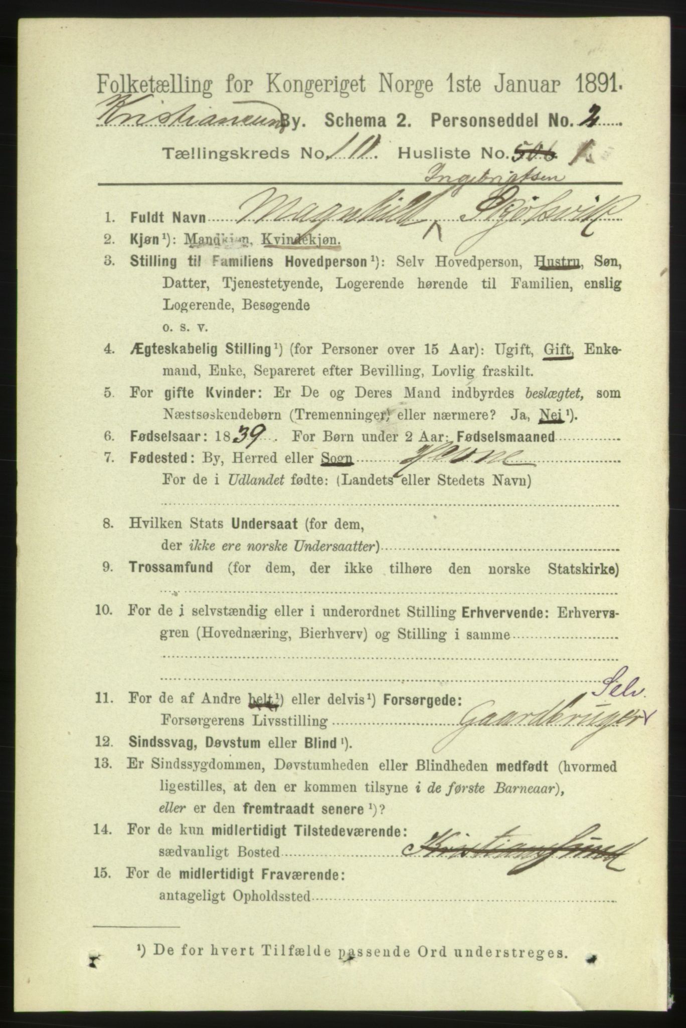 RA, 1891 census for 1503 Kristiansund, 1891, p. 8052