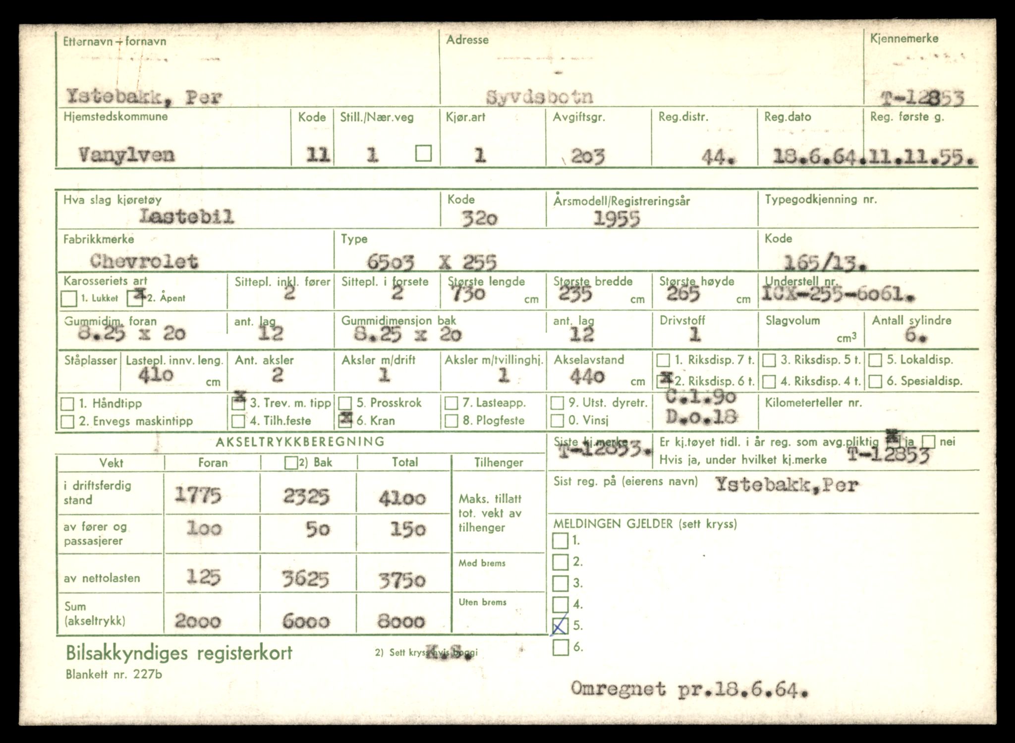Møre og Romsdal vegkontor - Ålesund trafikkstasjon, AV/SAT-A-4099/F/Fe/L0036: Registreringskort for kjøretøy T 12831 - T 13030, 1927-1998, p. 465