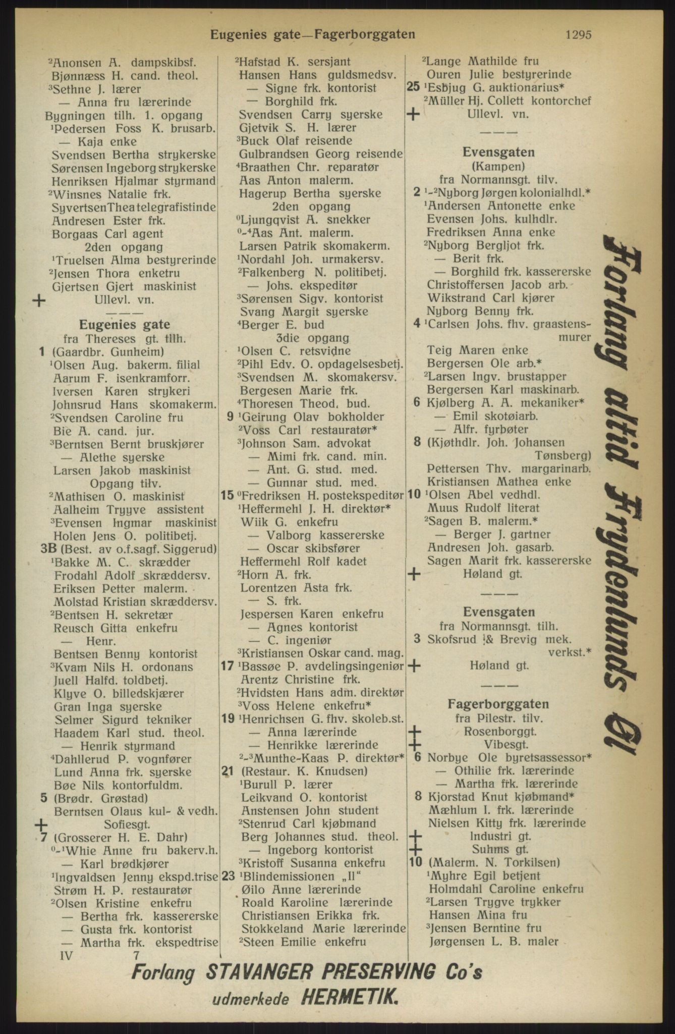 Kristiania/Oslo adressebok, PUBL/-, 1914, p. 1295