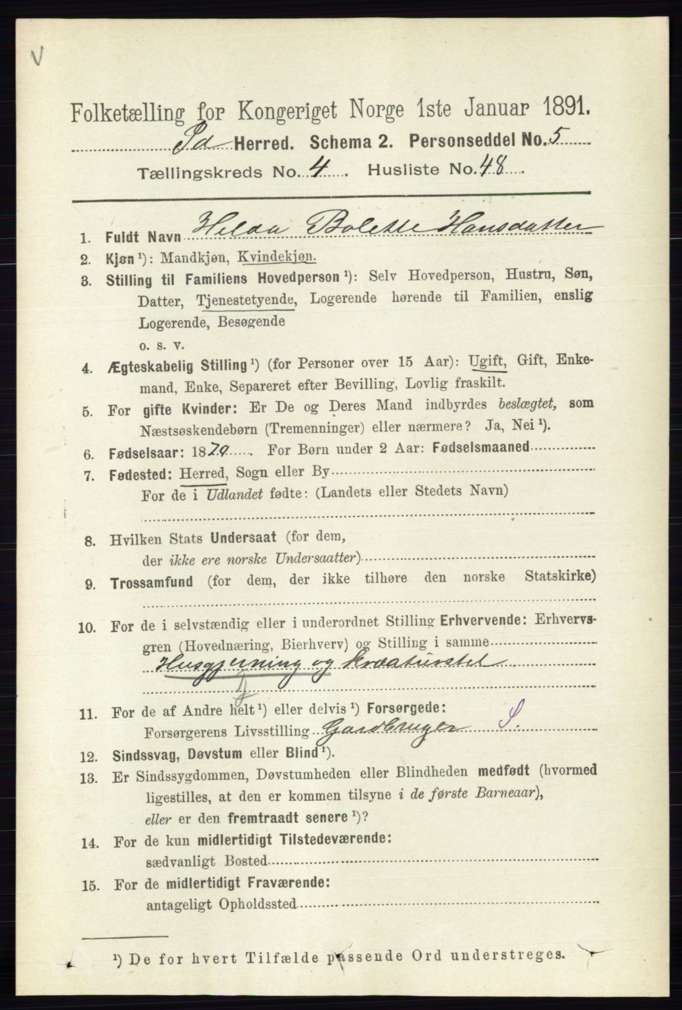 RA, 1891 census for 0117 Idd, 1891, p. 3153