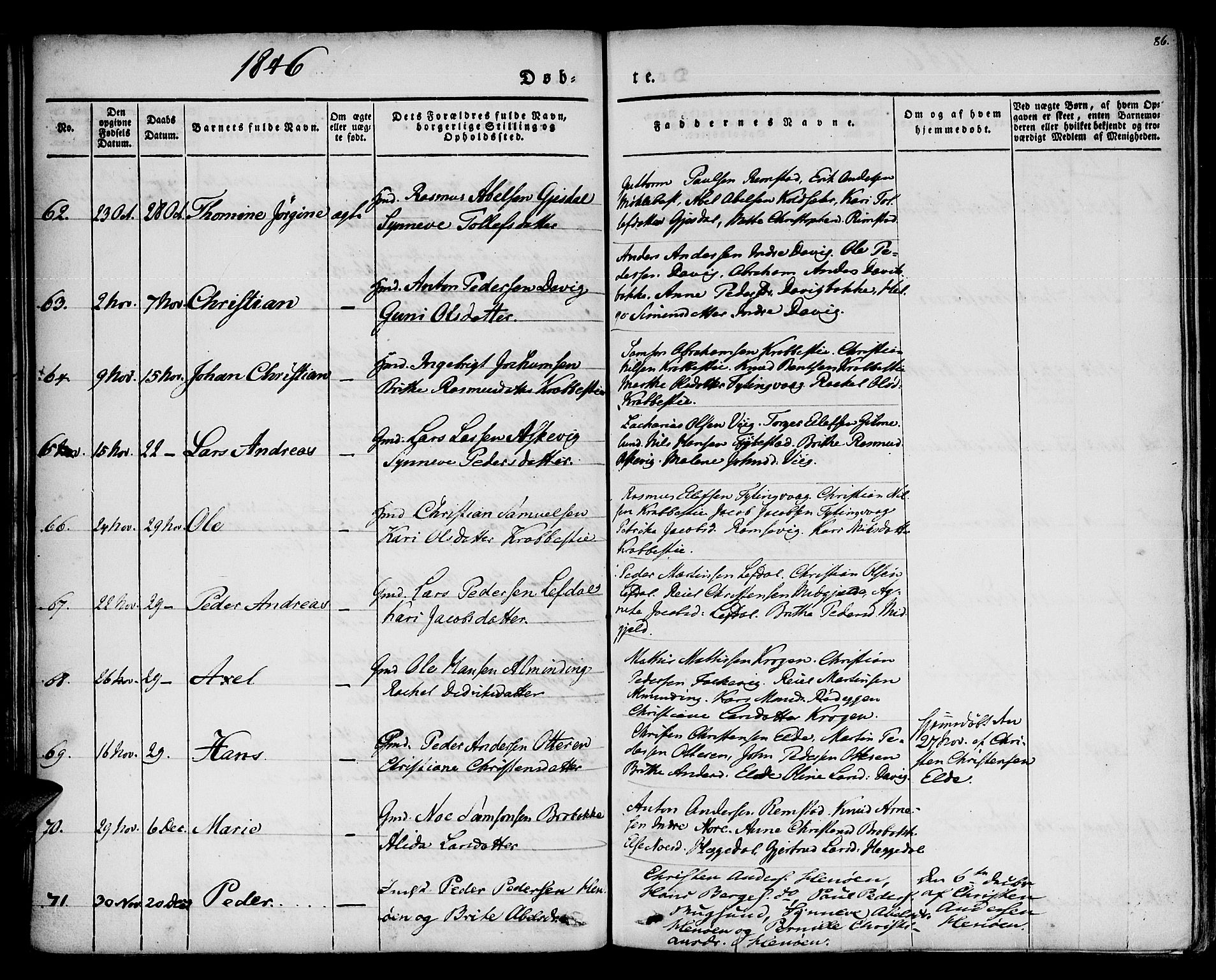 Davik sokneprestembete, AV/SAB-A-79701/H/Haa/Haaa/L0004: Parish register (official) no. A 4, 1830-1849, p. 86