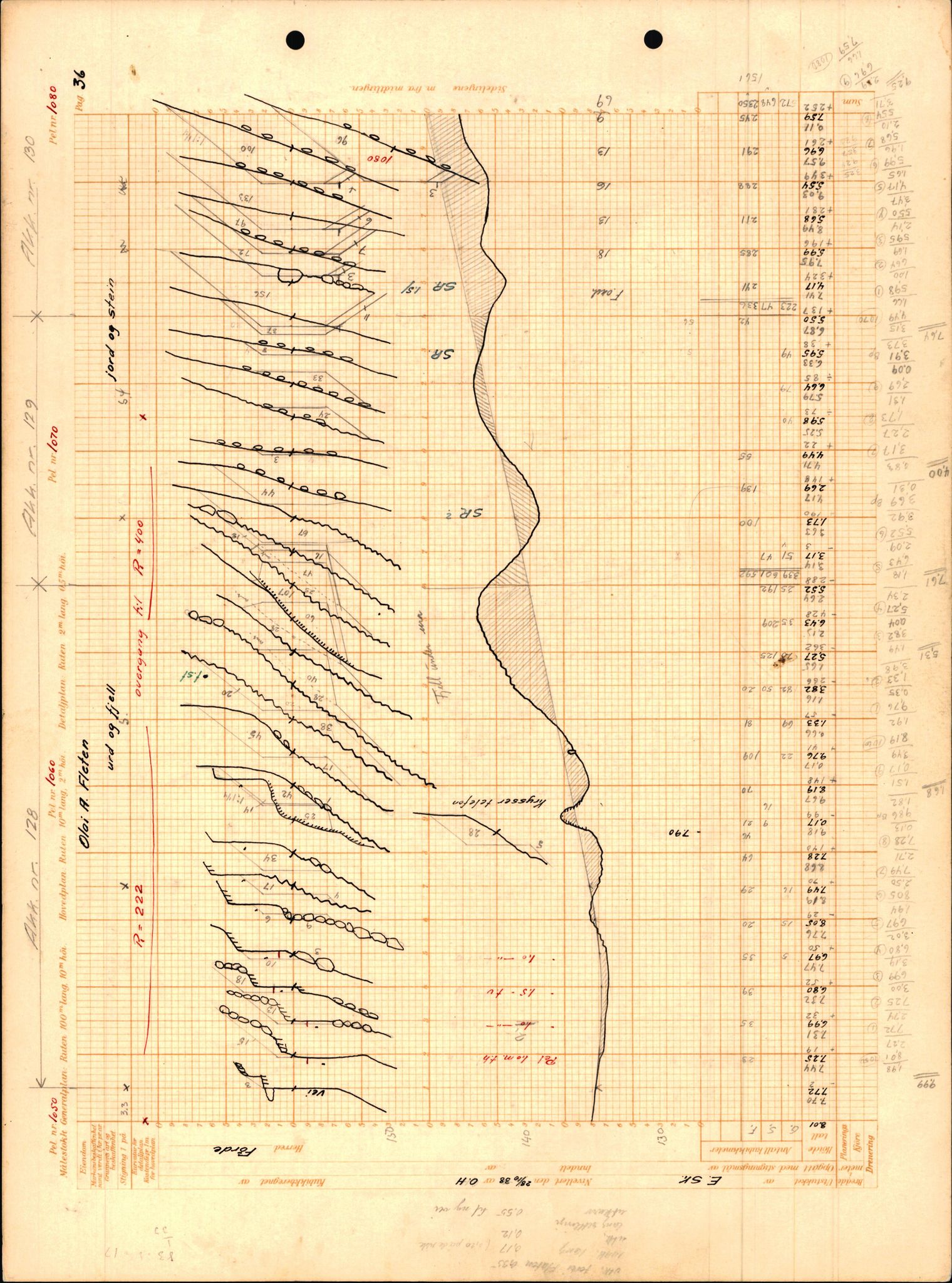 Statens vegvesen, Sogn og Fjordane vegkontor, AV/SAB-A-5301/6/H/H15/H15D/L0007/0001: Profilar / Moskog - Gaular Grense, 1938-1944, p. 24