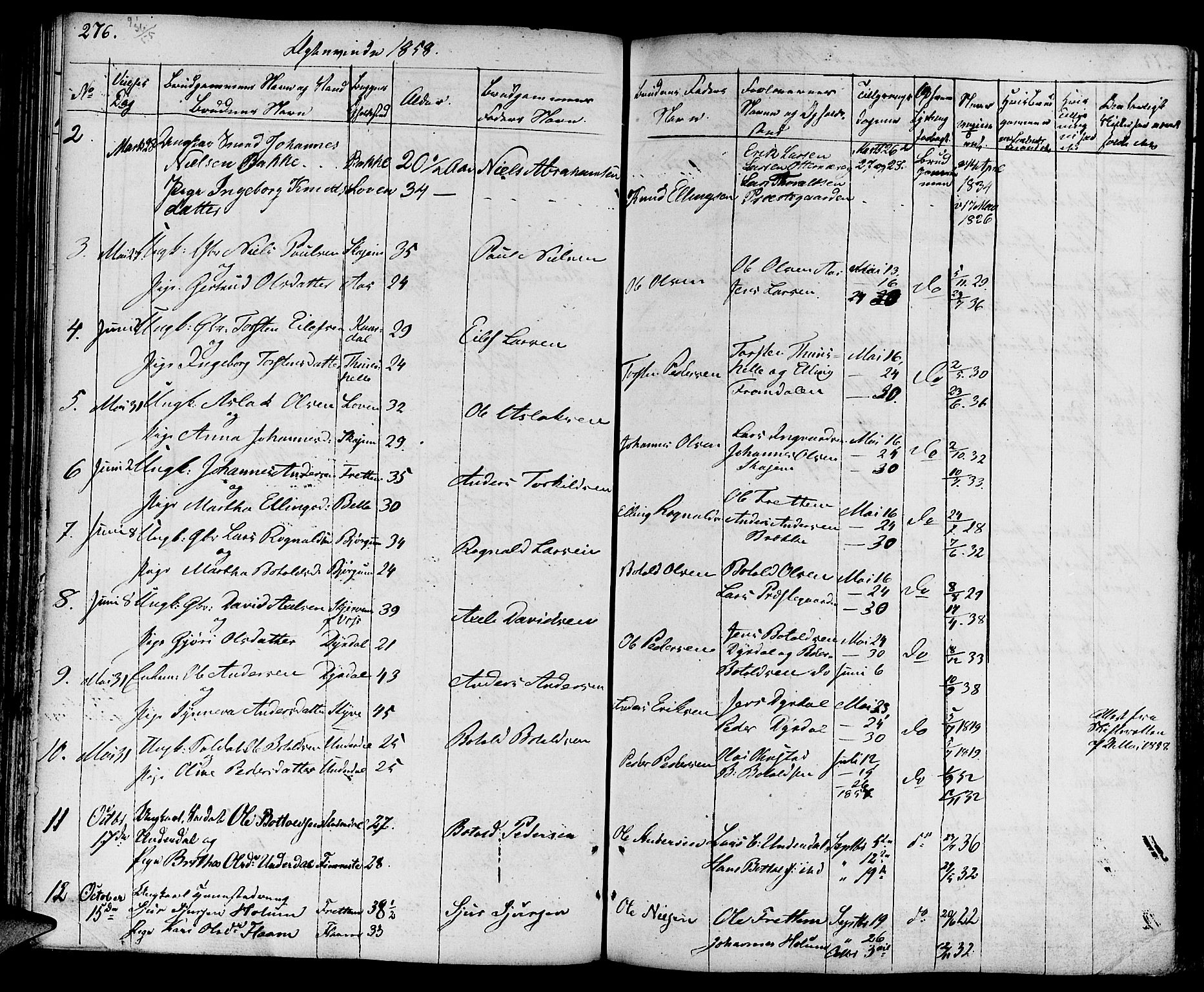Aurland sokneprestembete, SAB/A-99937/H/Ha/Haa/L0006: Parish register (official) no. A 6, 1821-1859, p. 276