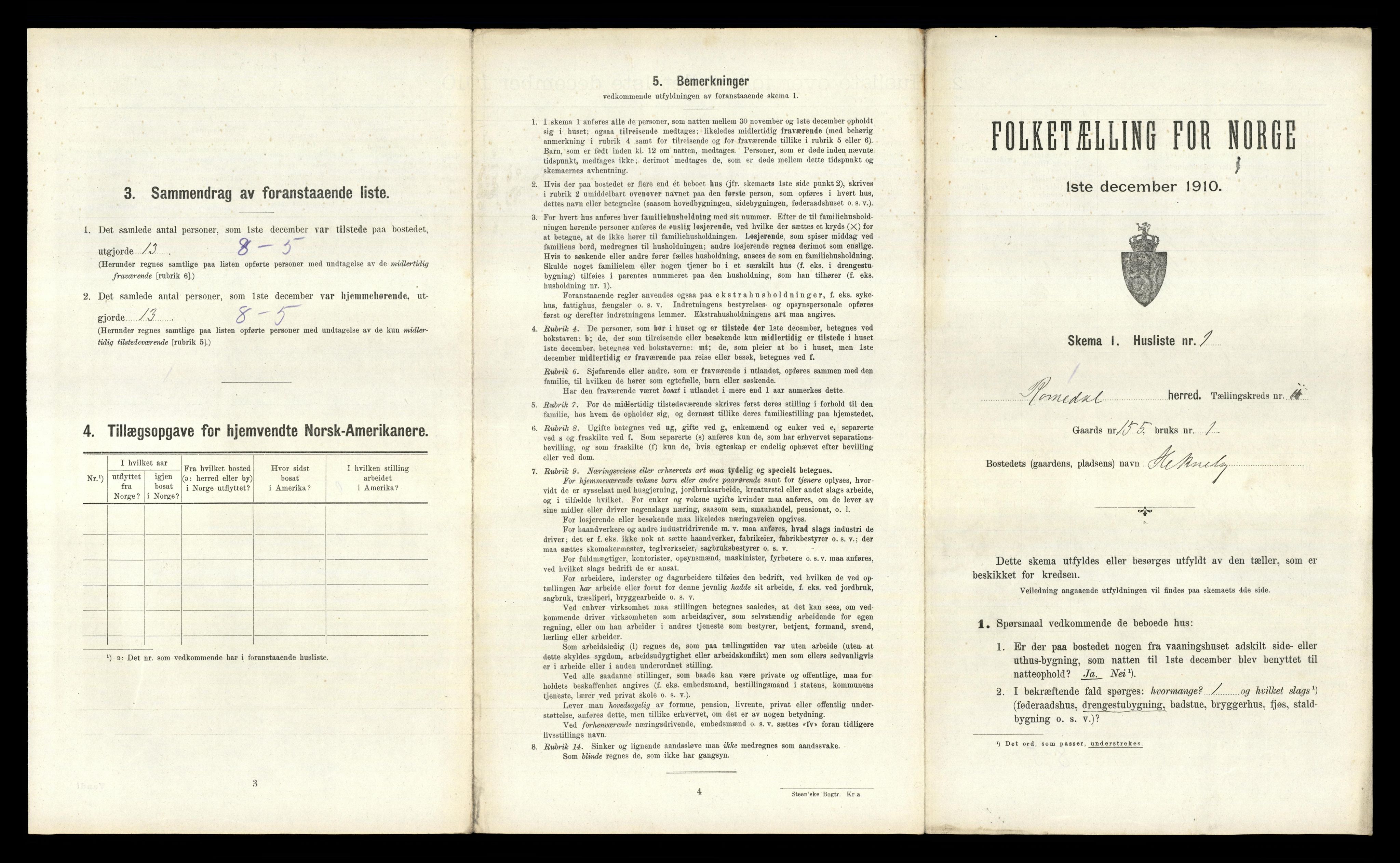 RA, 1910 census for Romedal, 1910, p. 1677