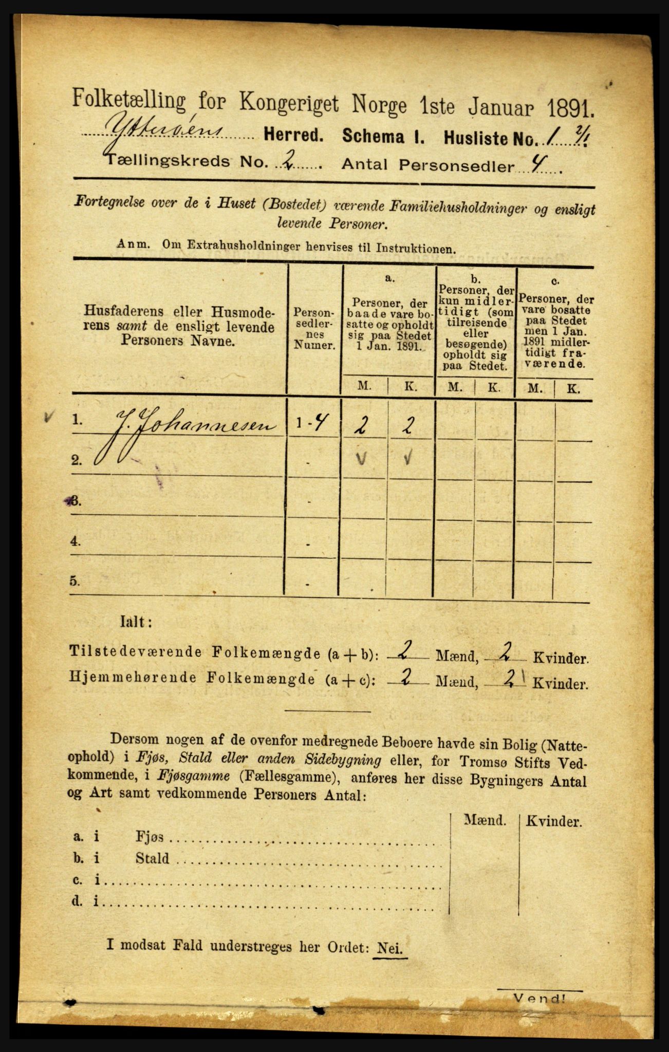 RA, 1891 census for 1722 Ytterøy, 1891, p. 694