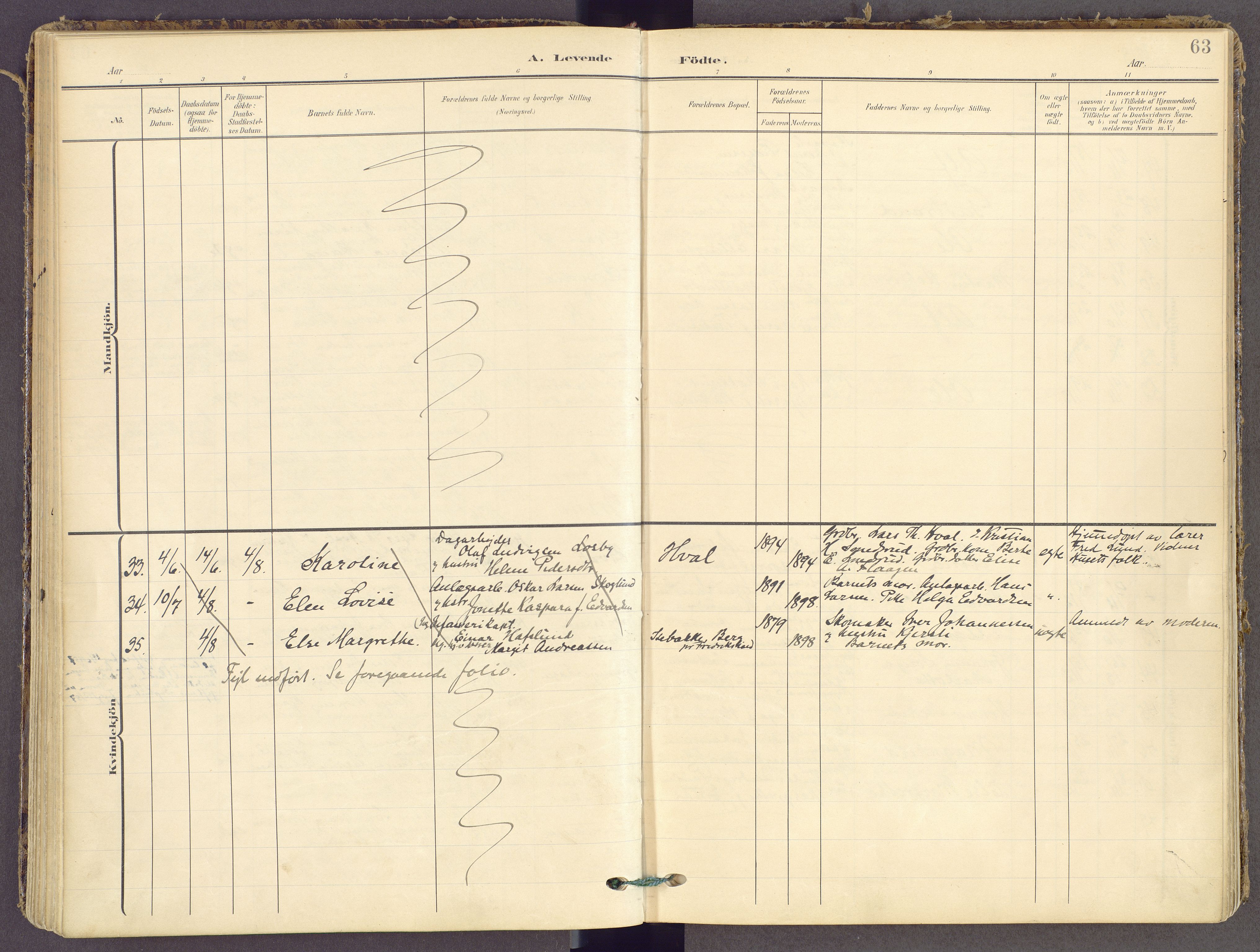 Gran prestekontor, AV/SAH-PREST-112/H/Ha/Haa/L0021: Parish register (official) no. 21, 1908-1932, p. 63