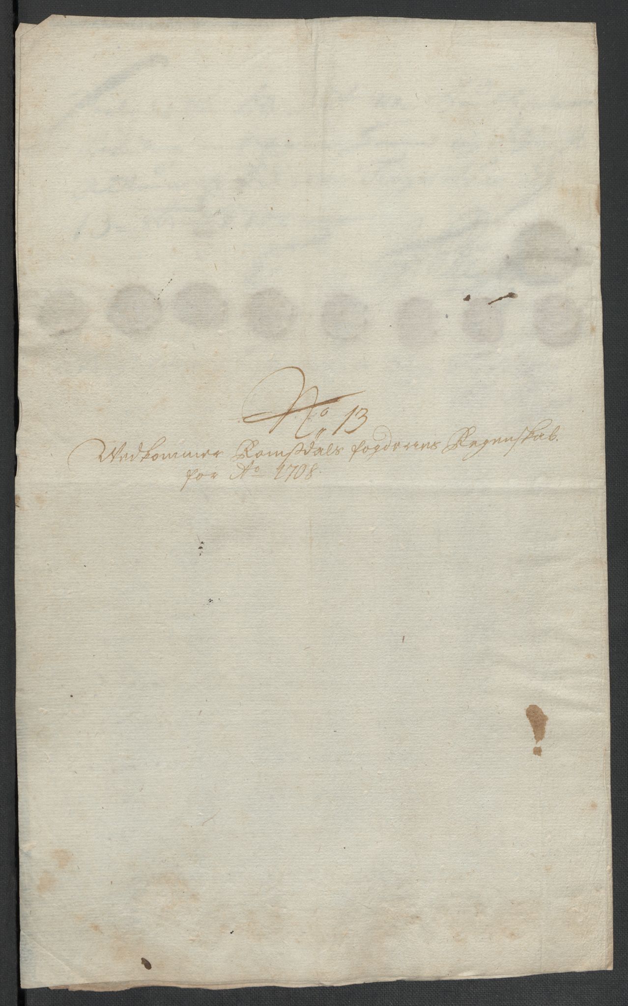 Rentekammeret inntil 1814, Reviderte regnskaper, Fogderegnskap, RA/EA-4092/R55/L3658: Fogderegnskap Romsdal, 1707-1708, p. 297