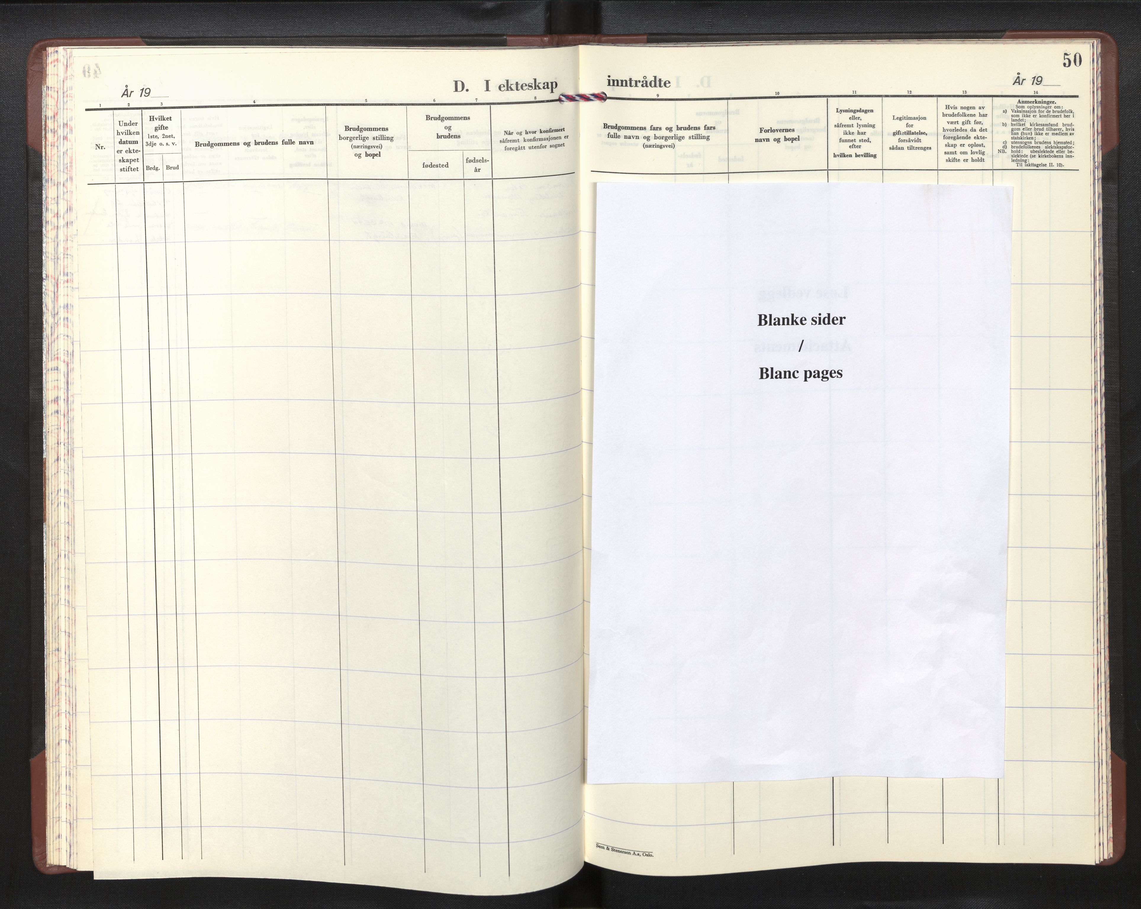 Den norske sjømannsmisjon i utlandet/Skotske havner (Leith, Glasgow), SAB/SAB/PA-0100/H/Ha/Haa/L0006: Parish register (official) no. A 6, 1966-1973, p. 49b-50a