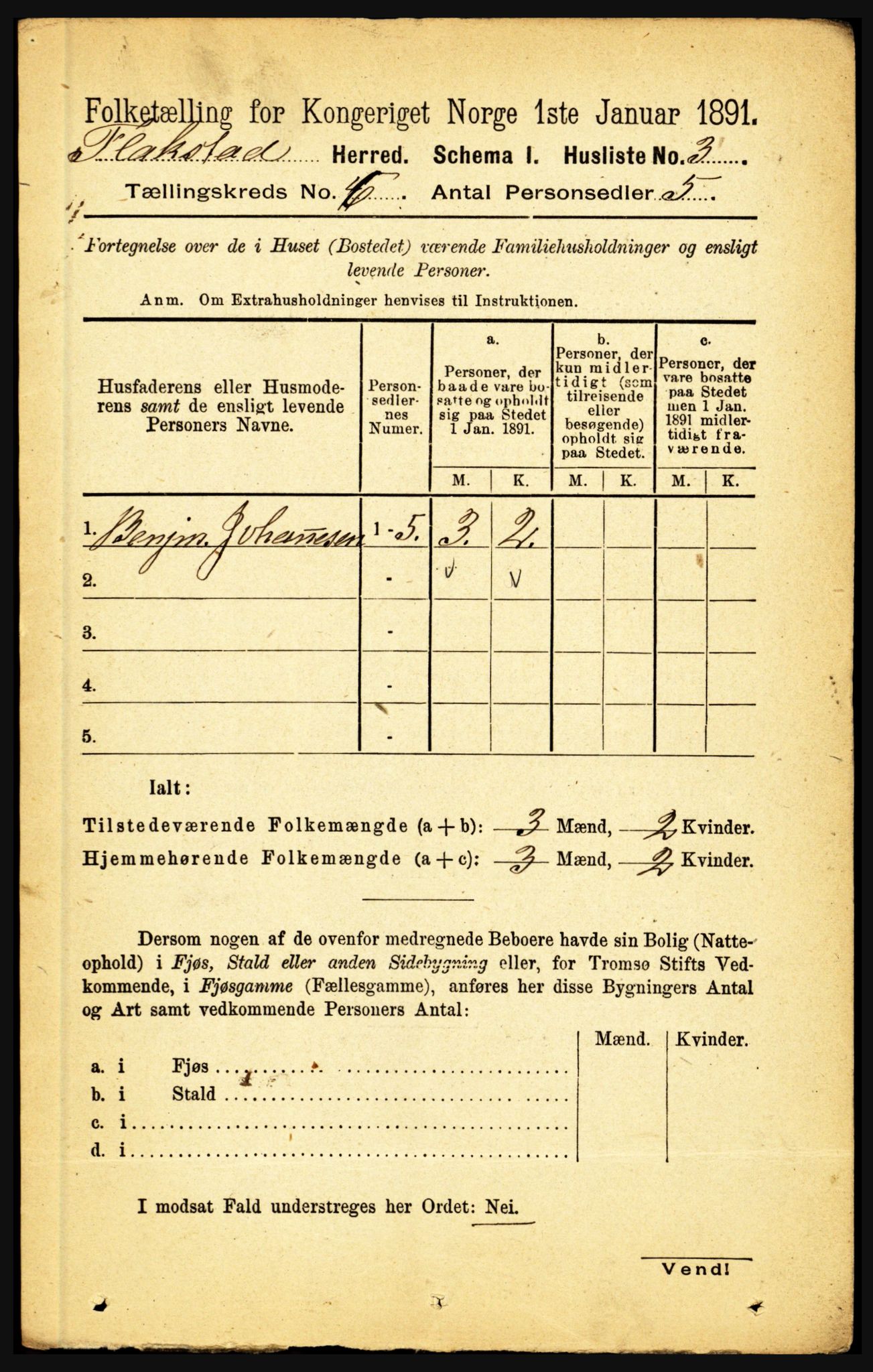 RA, 1891 census for 1859 Flakstad, 1891, p. 2930