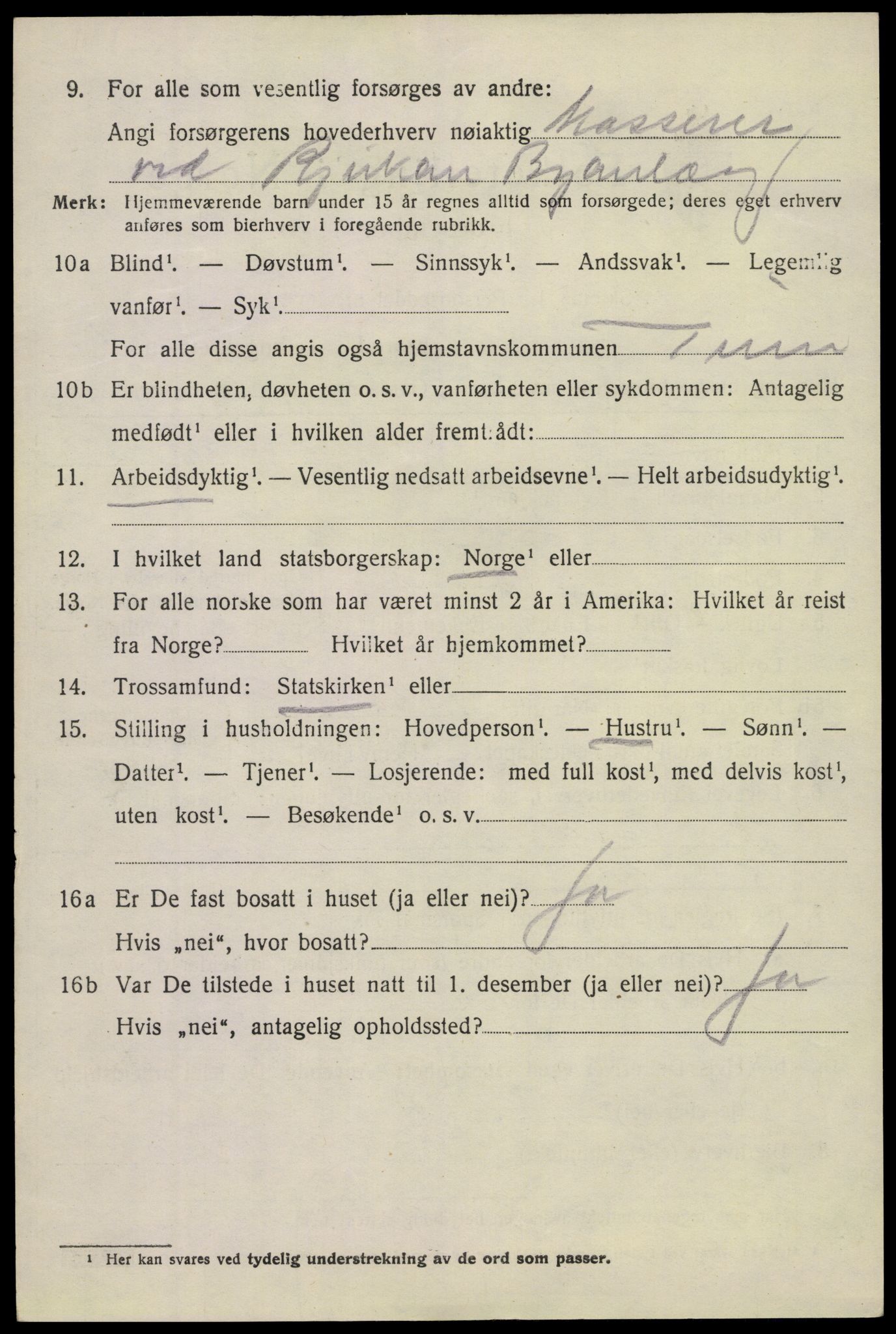 SAKO, 1920 census for Tinn, 1920, p. 7597