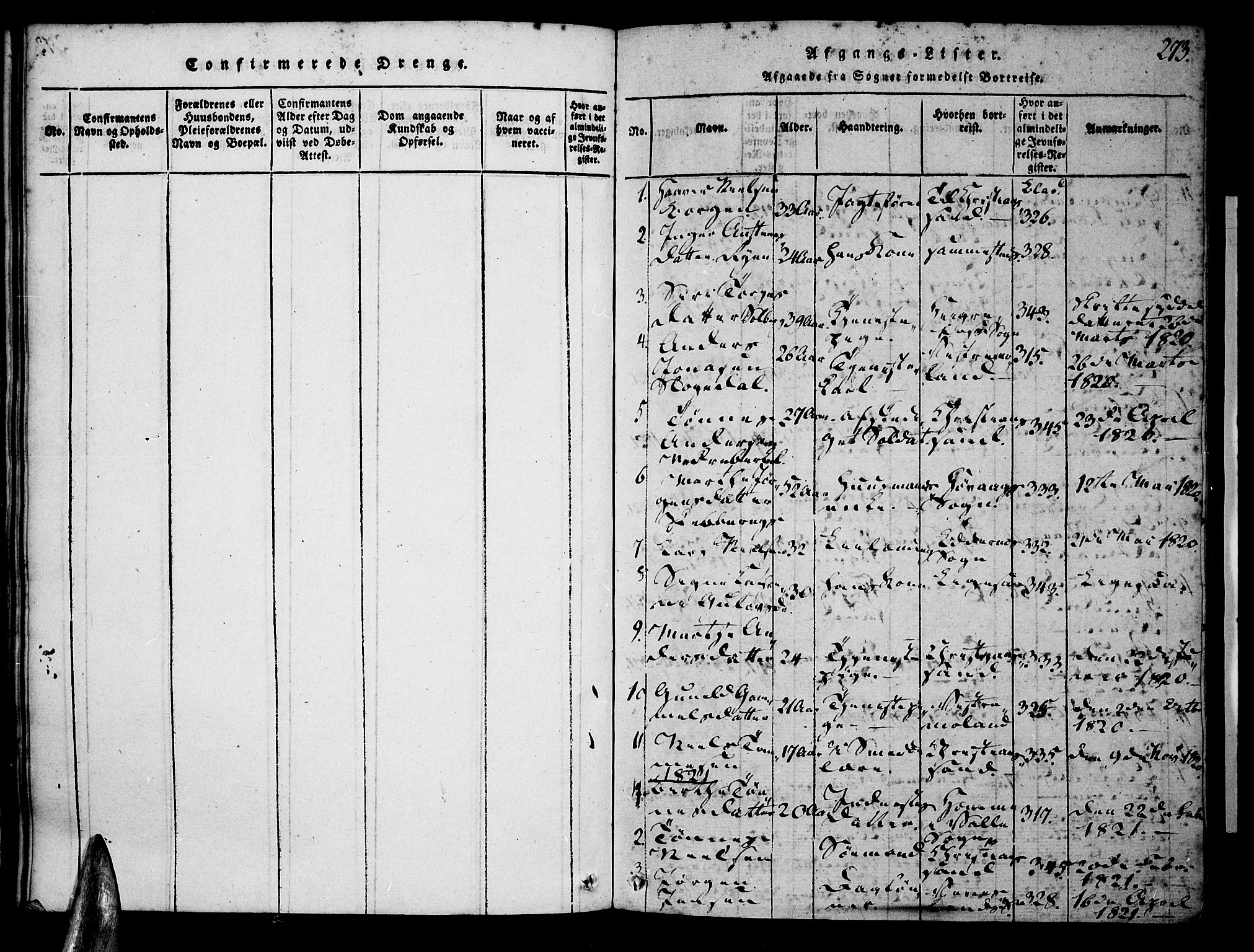 Tveit sokneprestkontor, SAK/1111-0043/F/Fa/L0002: Parish register (official) no. A 2, 1820-1830, p. 273