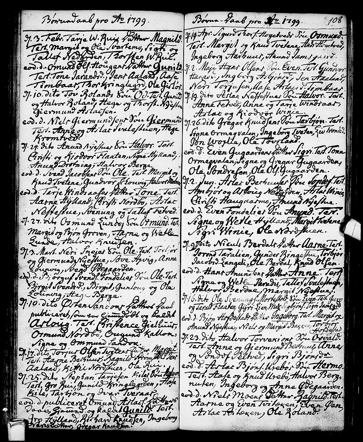 Vinje kirkebøker, SAKO/A-312/F/Fa/L0002: Parish register (official) no. I 2, 1767-1814, p. 108