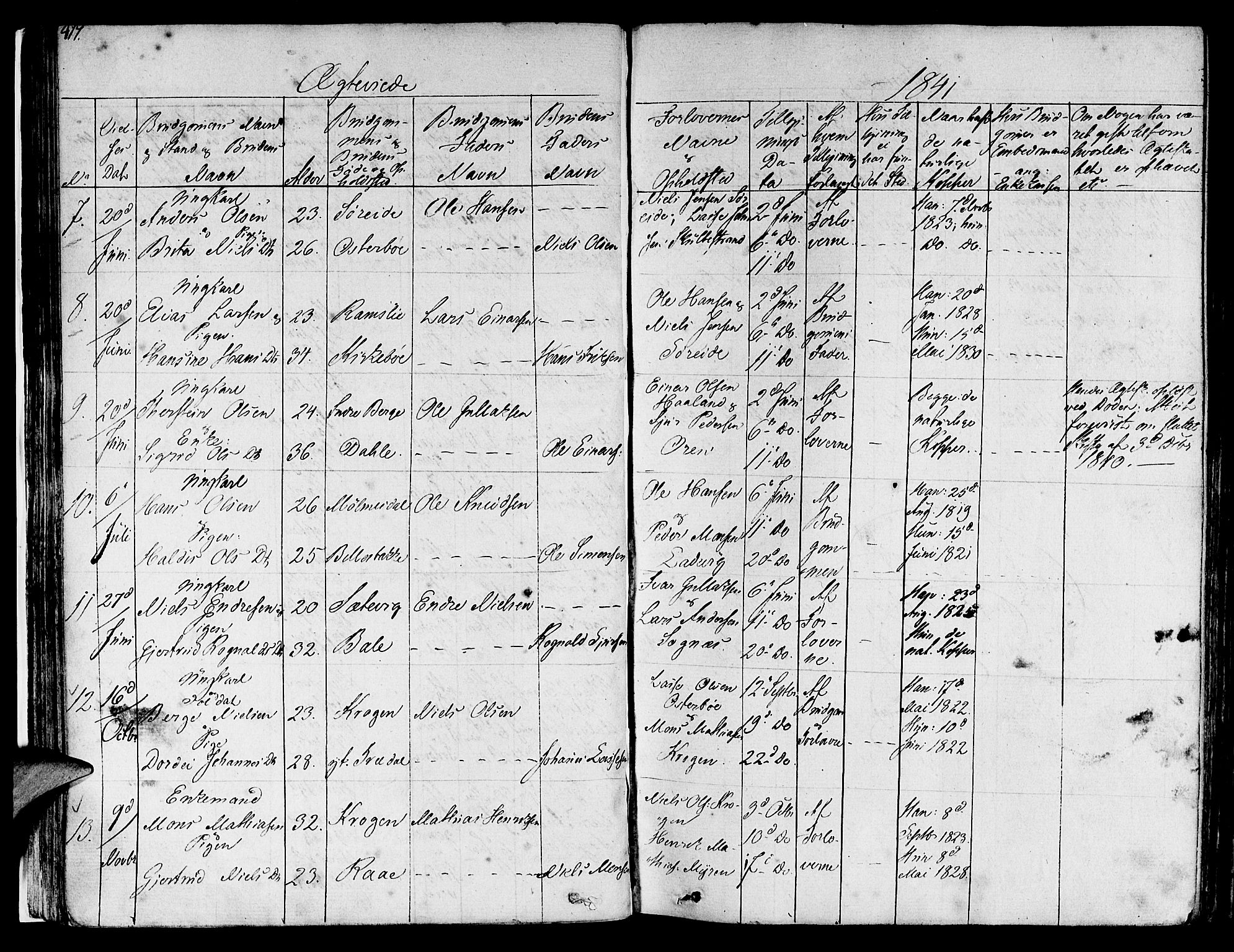 Lavik sokneprestembete, AV/SAB-A-80901: Parish register (official) no. A 2II, 1821-1842, p. 417