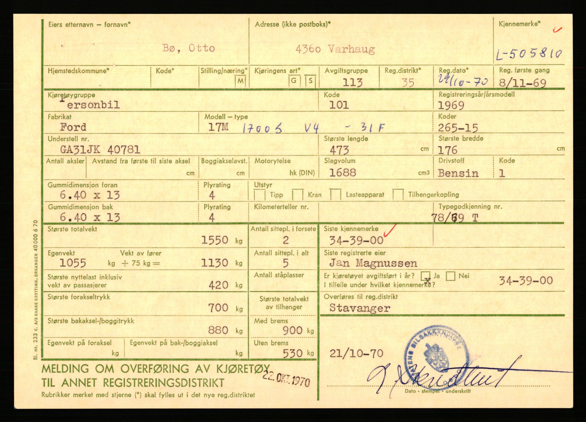 Stavanger trafikkstasjon, AV/SAST-A-101942/0/F/L0078: L-503000 - L-602908, 1930-1971, p. 2015