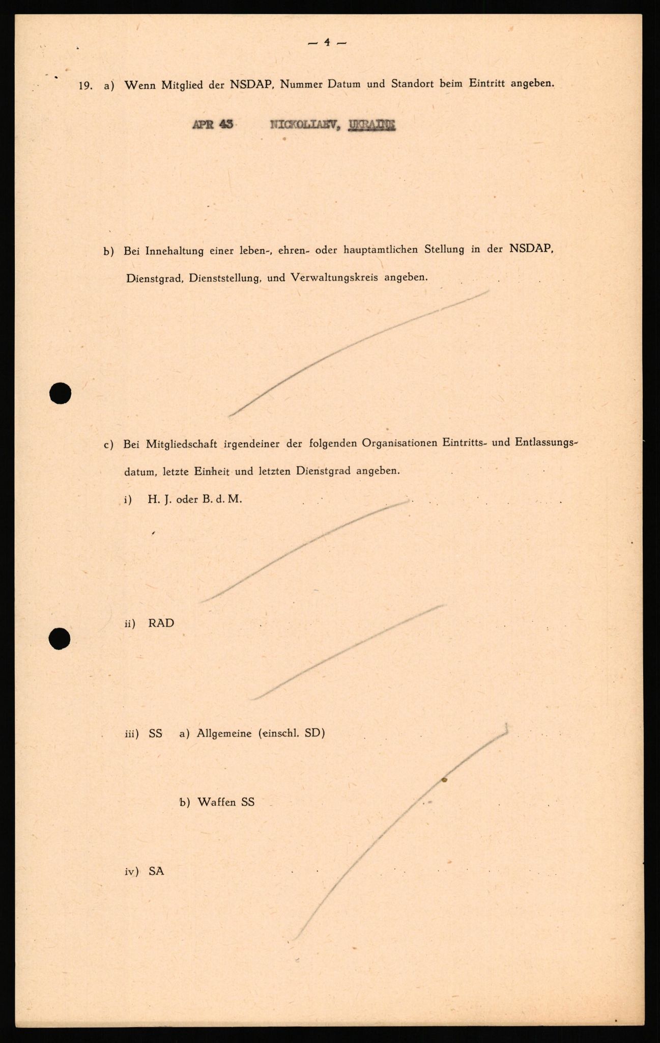 Forsvaret, Forsvarets overkommando II, AV/RA-RAFA-3915/D/Db/L0035: CI Questionaires. Tyske okkupasjonsstyrker i Norge. Tyskere., 1945-1946, p. 15