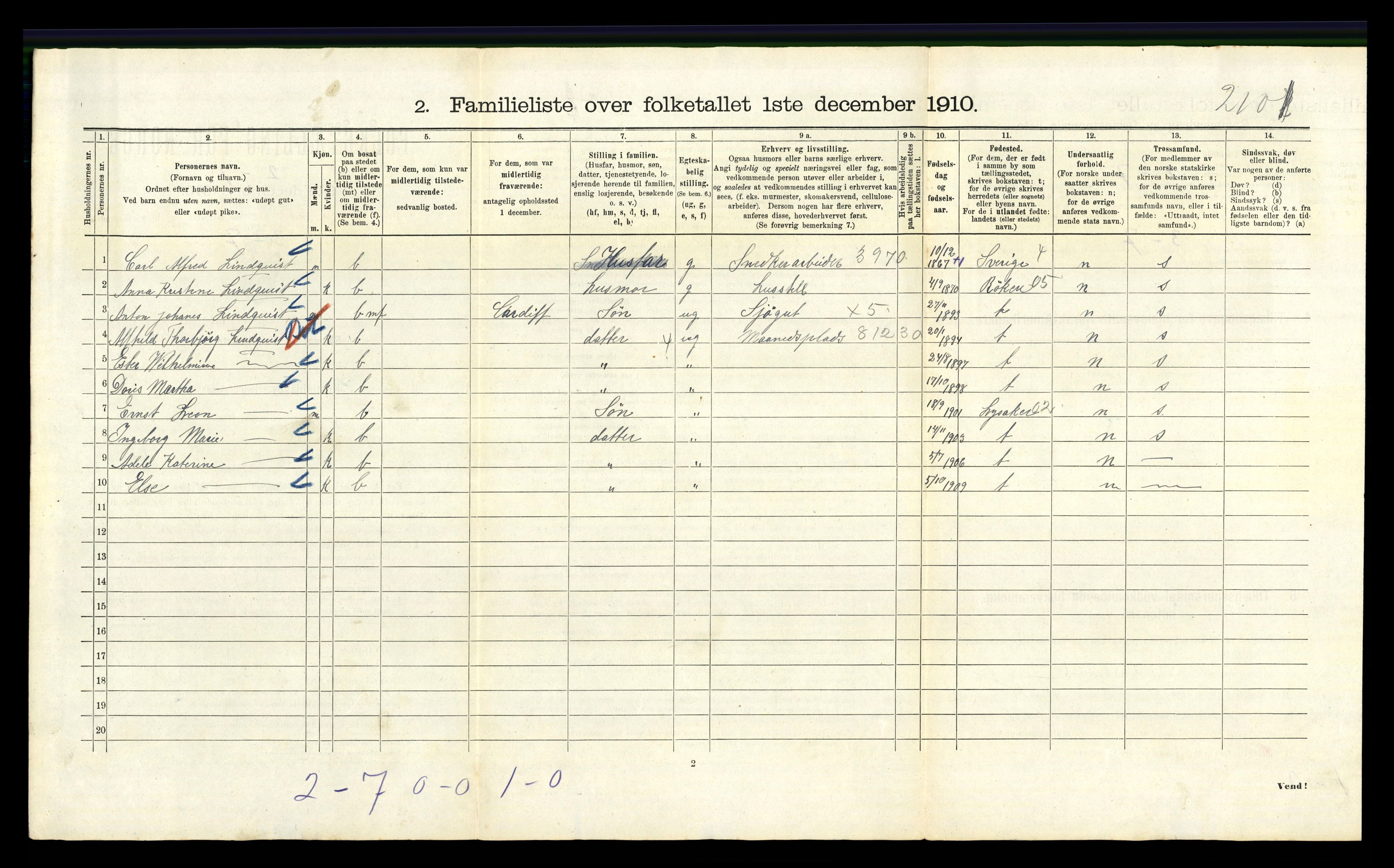 RA, 1910 census for Kristiania, 1910, p. 2026