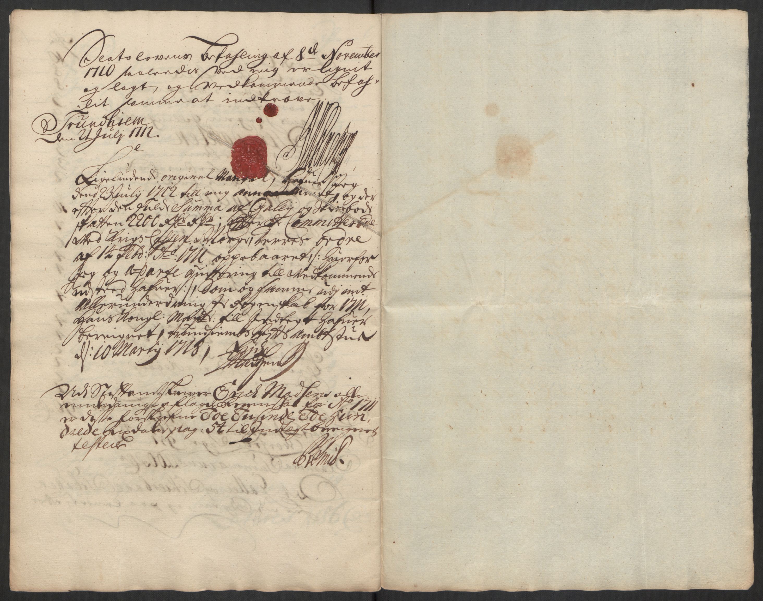 Rentekammeret inntil 1814, Reviderte regnskaper, Byregnskaper, RA/EA-4066/R/Rs/L0507: [S3] Kontribusjonsregnskap, 1699-1711, p. 438