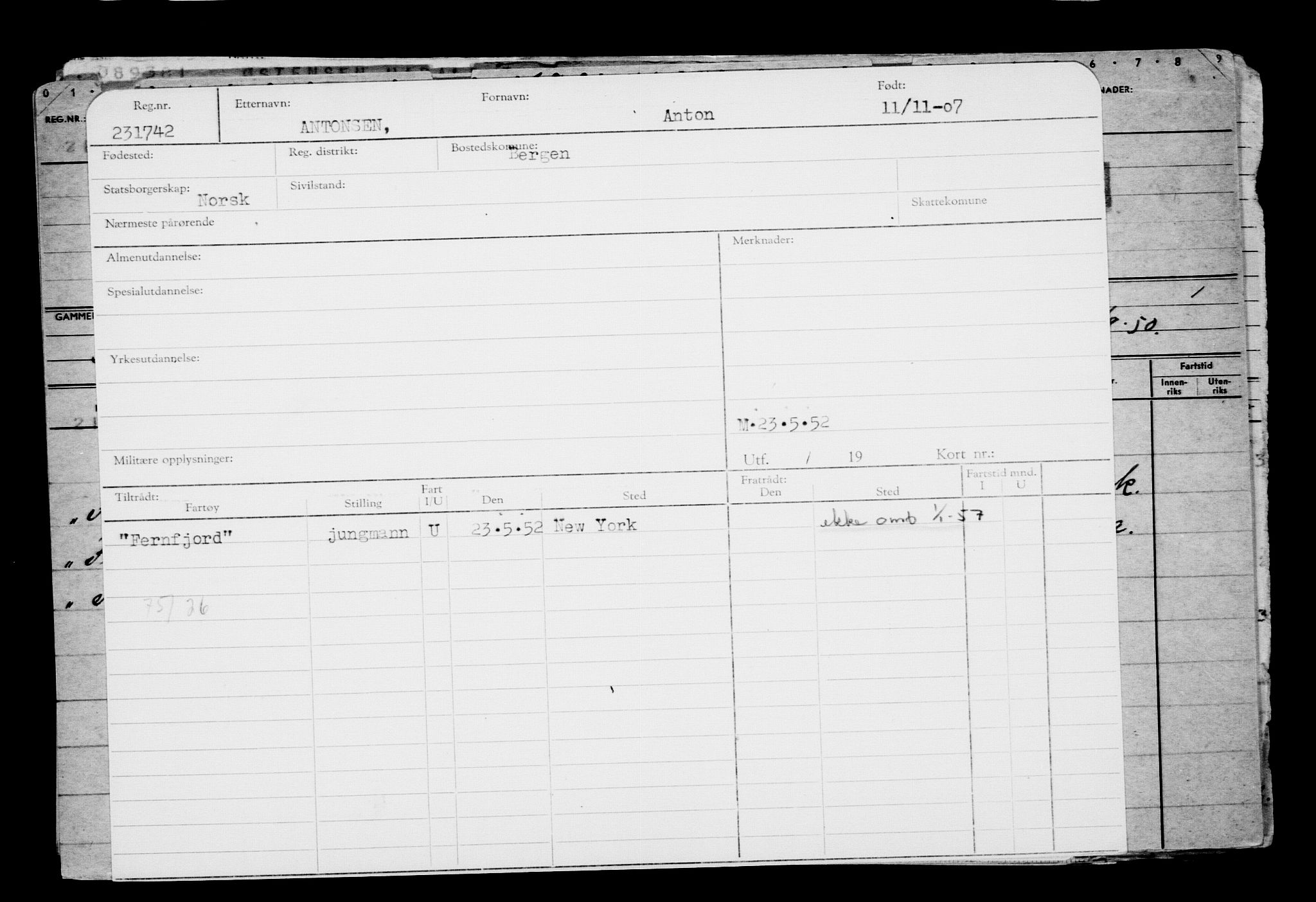 Direktoratet for sjømenn, AV/RA-S-3545/G/Gb/L0074: Hovedkort, 1907, p. 127