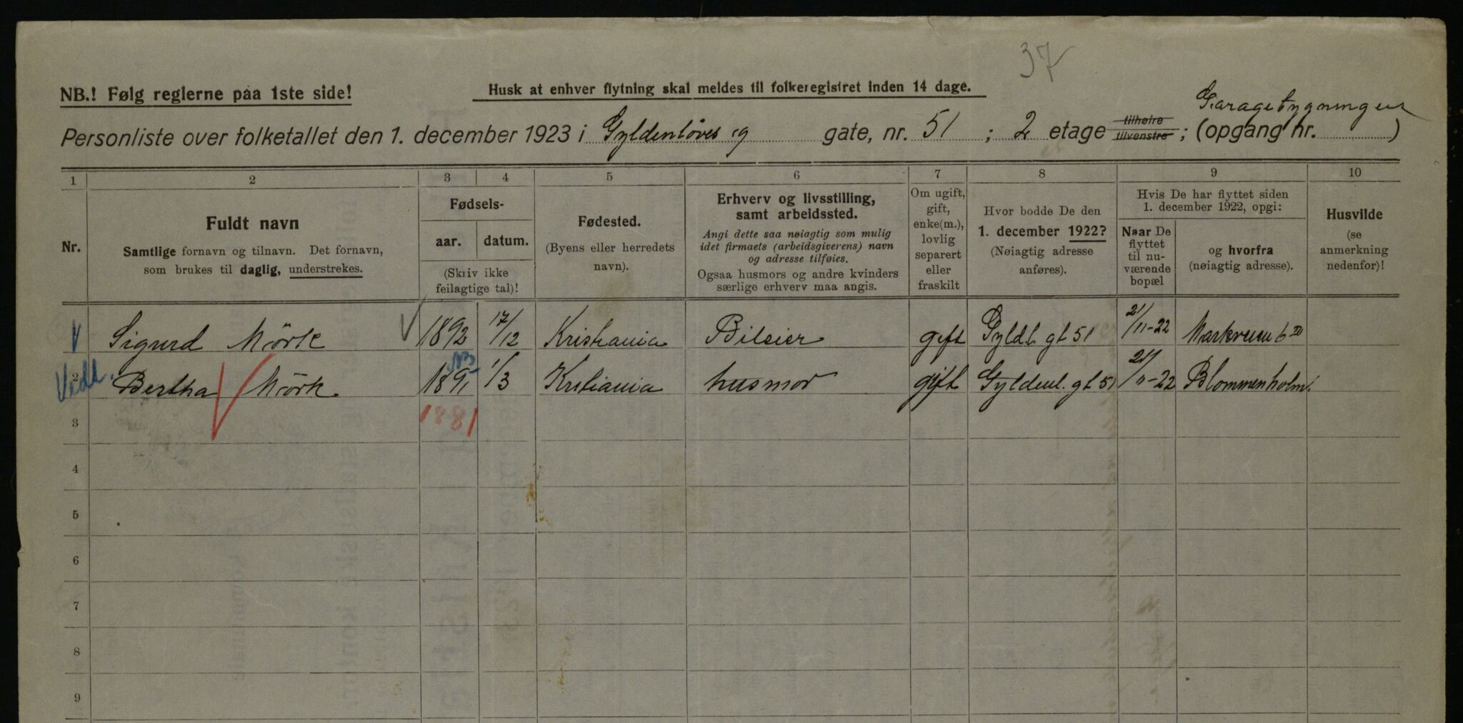 OBA, Municipal Census 1923 for Kristiania, 1923, p. 36586