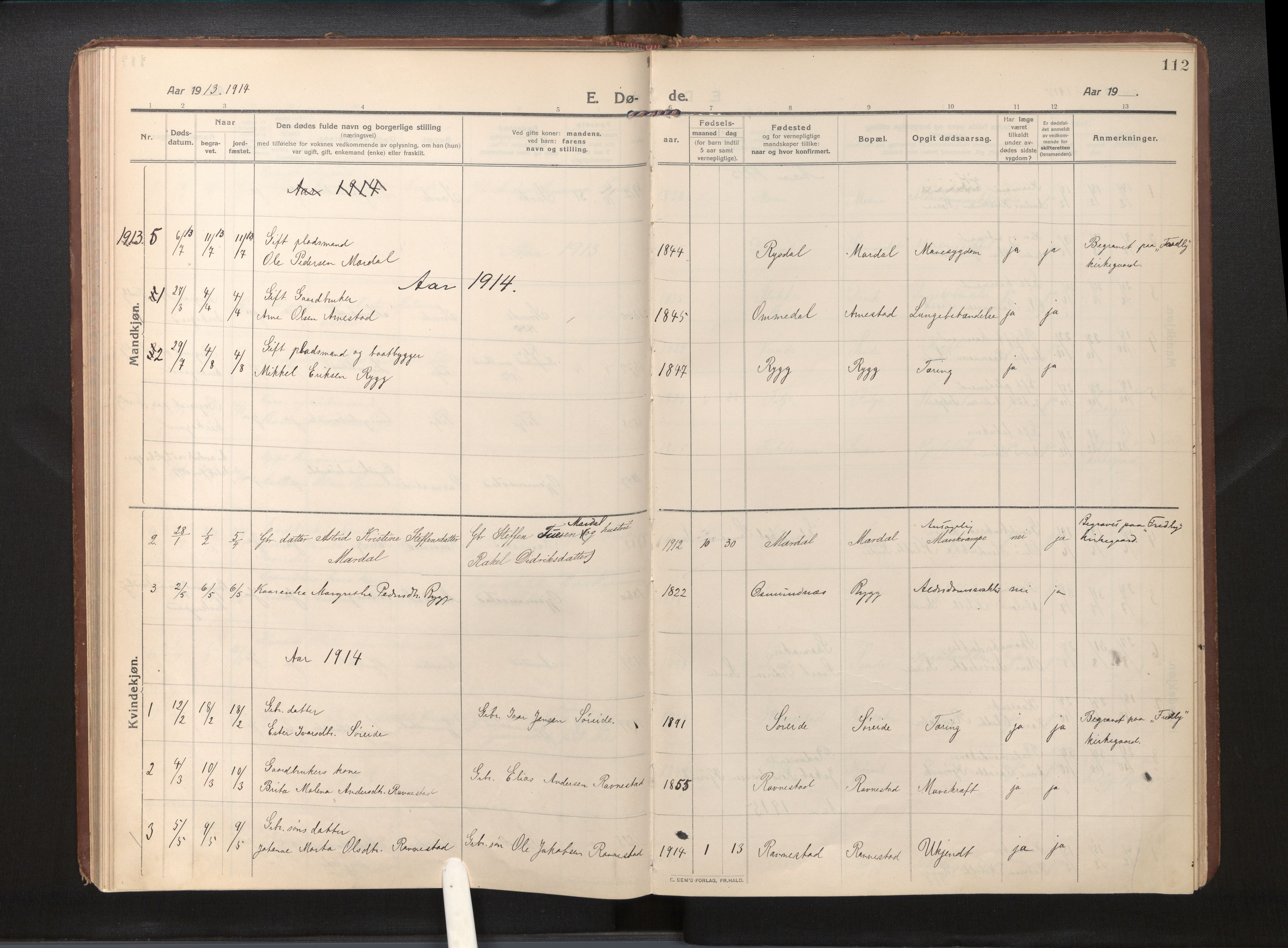 Gloppen sokneprestembete, AV/SAB-A-80101/H/Haa/Haad/L0002: Parish register (official) no. D 2, 1911-1925, p. 111b-112a