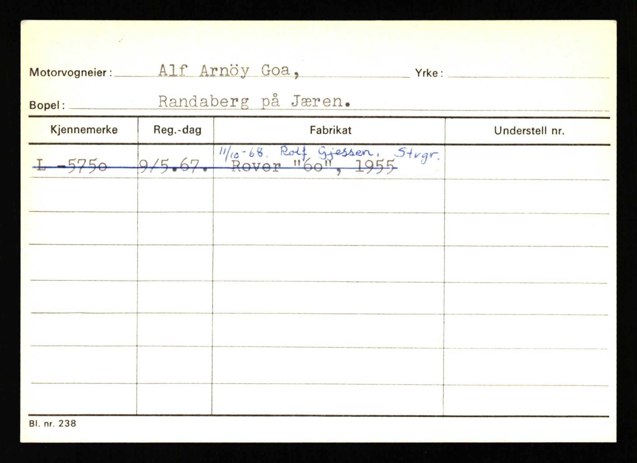 Stavanger trafikkstasjon, SAST/A-101942/0/H/L0011: Gjestsen - Gunvaldsen, 1930-1971, p. 233