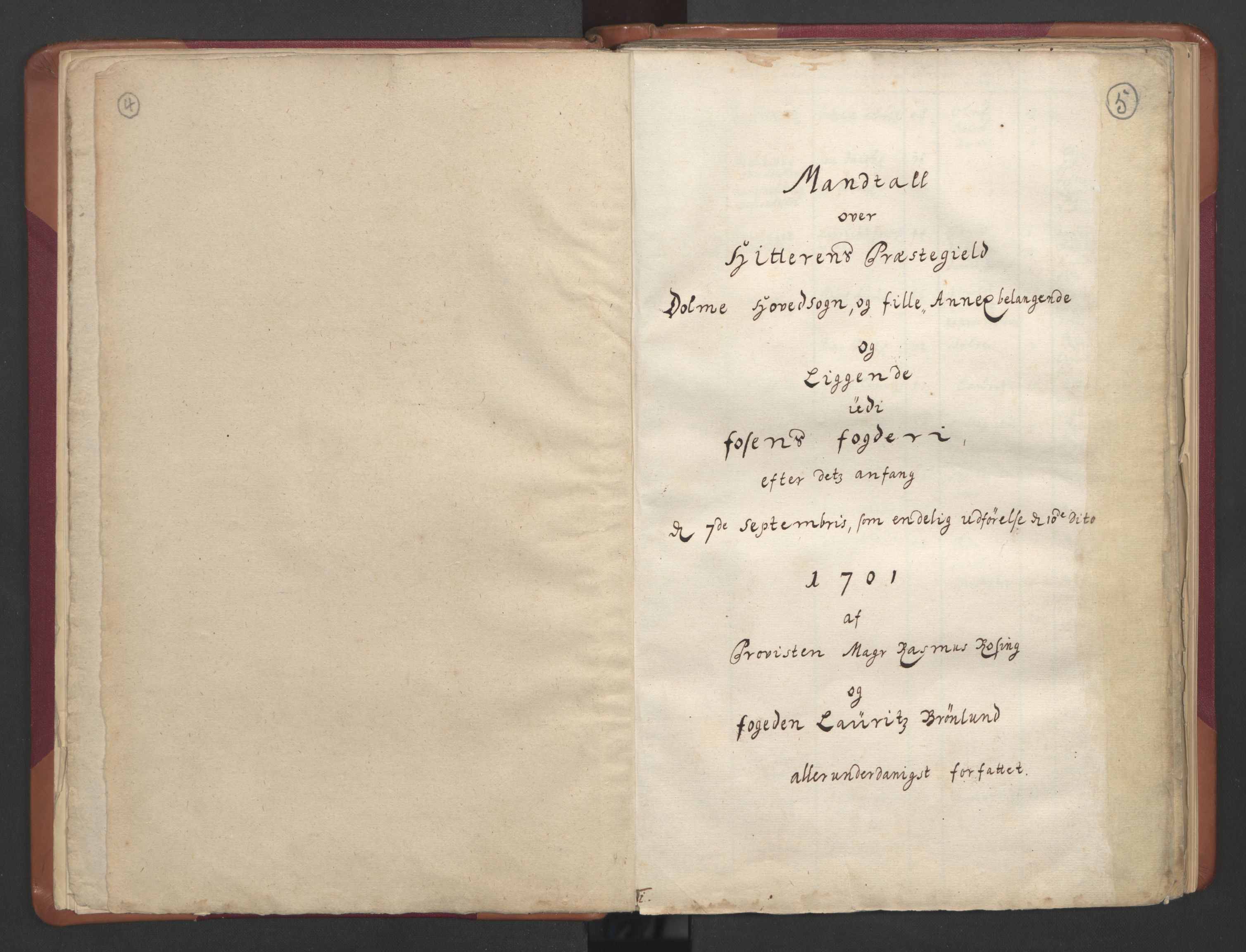 RA, Census (manntall) 1701, no. 12: Fosen fogderi, 1701, p. 4-5