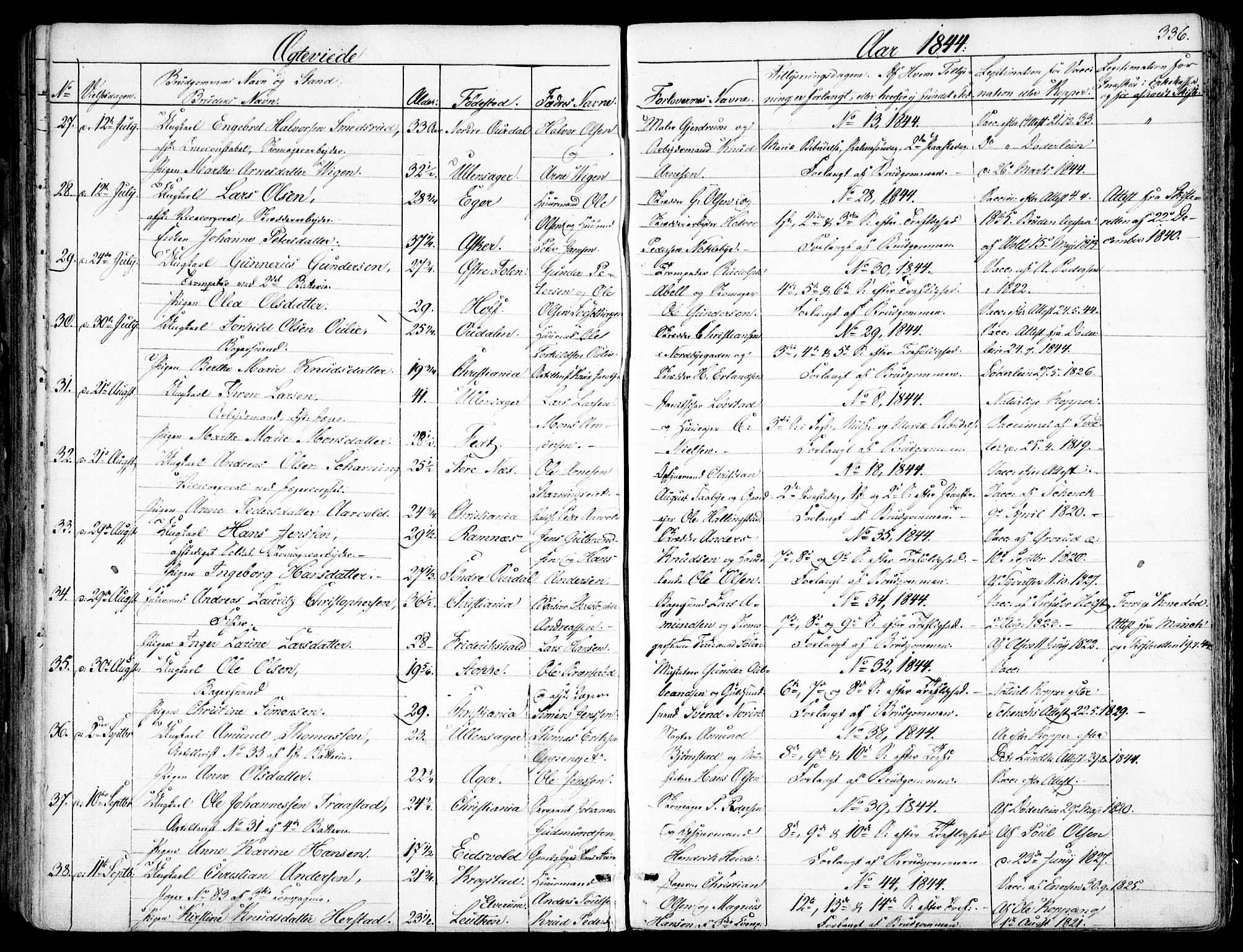 Garnisonsmenigheten Kirkebøker, SAO/A-10846/F/Fa/L0008: Parish register (official) no. 8, 1842-1859, p. 336