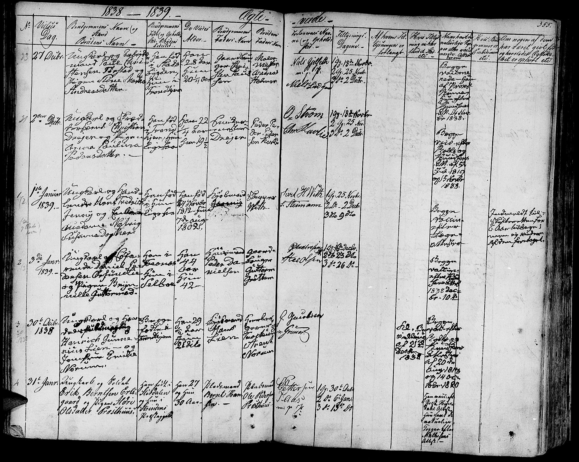 Ministerialprotokoller, klokkerbøker og fødselsregistre - Sør-Trøndelag, SAT/A-1456/602/L0109: Parish register (official) no. 602A07, 1821-1840, p. 355