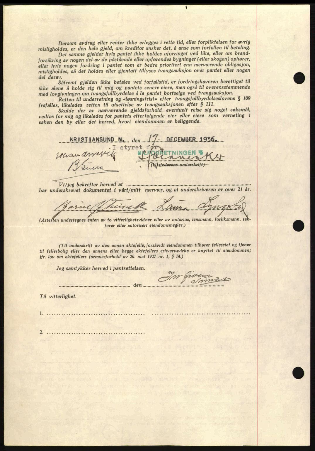 Kristiansund byfogd, AV/SAT-A-4587/A/27: Mortgage book no. 29, 1936-1937, Diary no: : 31/1937