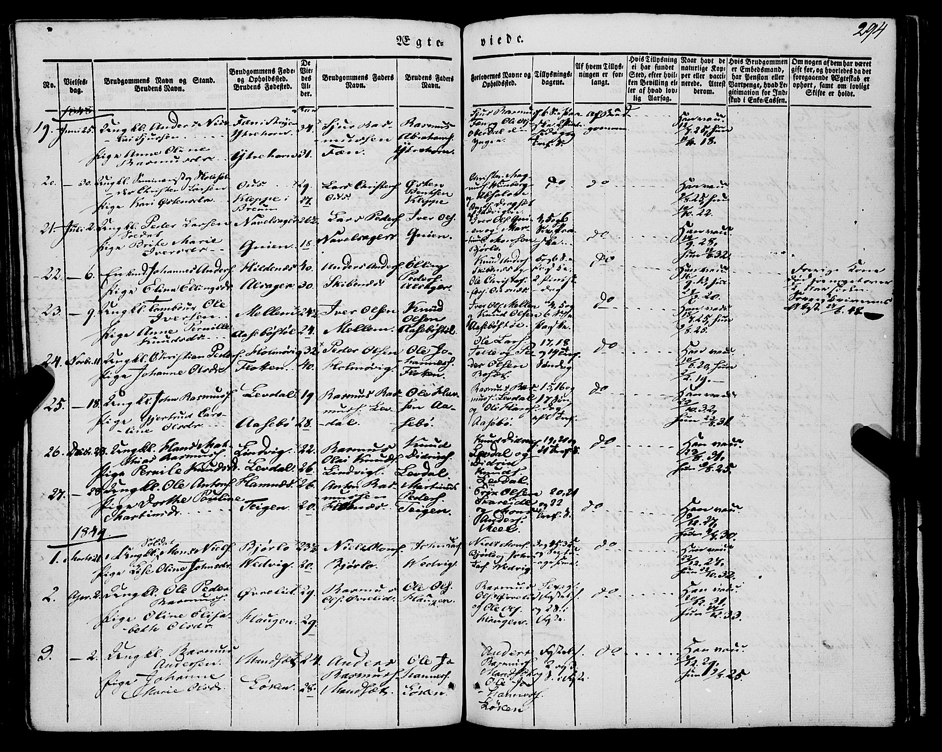 Eid sokneprestembete, SAB/A-82301/H/Haa/Haaa/L0007: Parish register (official) no. A 7, 1844-1858, p. 294