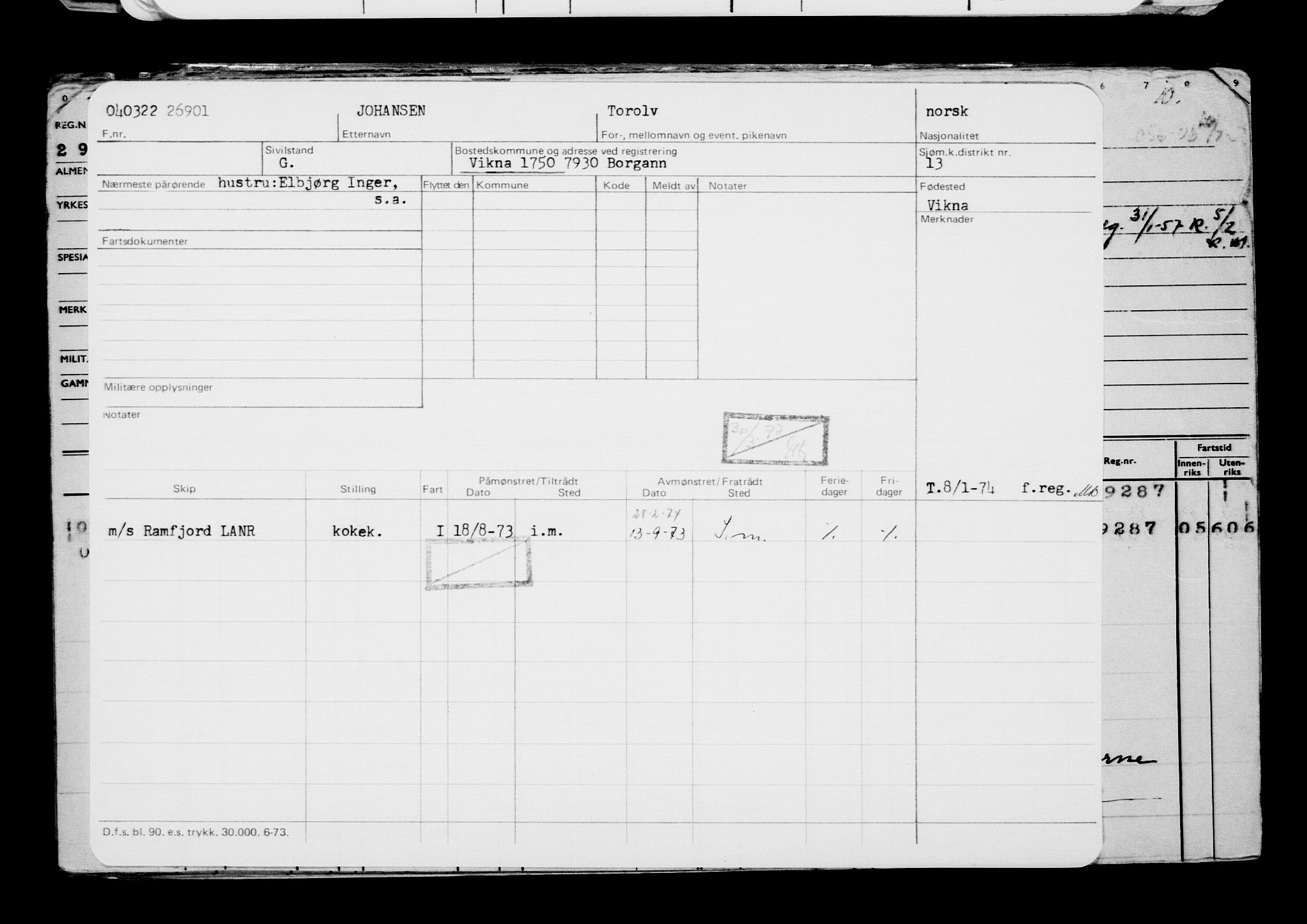 Direktoratet for sjømenn, AV/RA-S-3545/G/Gb/L0203: Hovedkort, 1922, p. 561