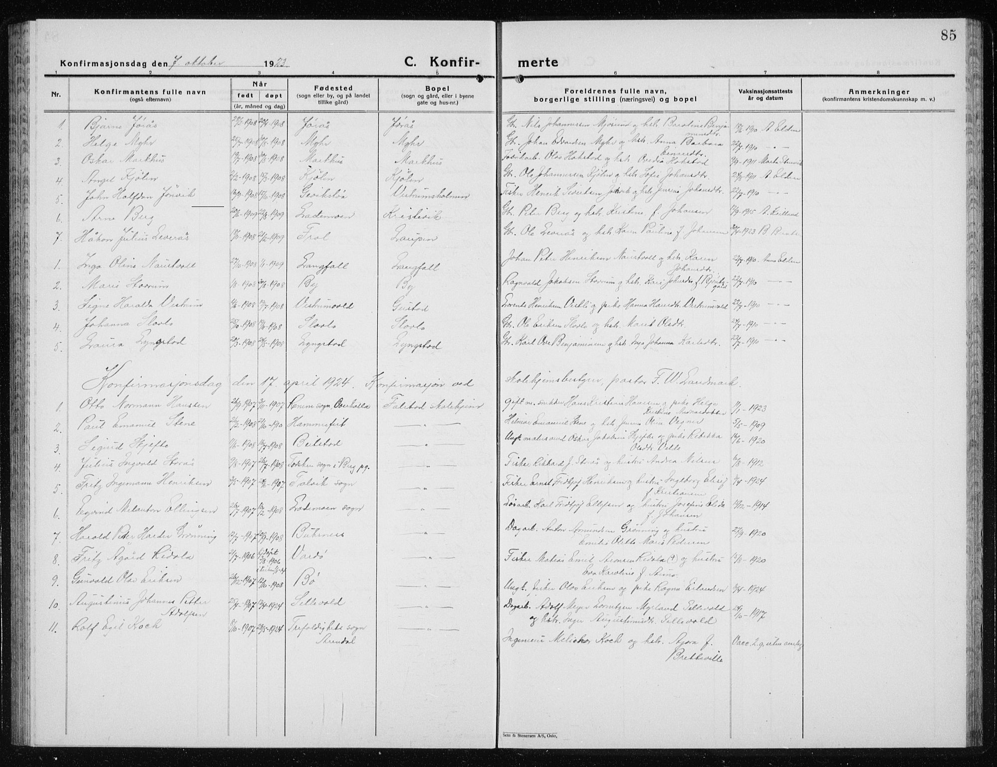 Ministerialprotokoller, klokkerbøker og fødselsregistre - Nord-Trøndelag, SAT/A-1458/719/L0180: Parish register (copy) no. 719C01, 1878-1940, p. 85