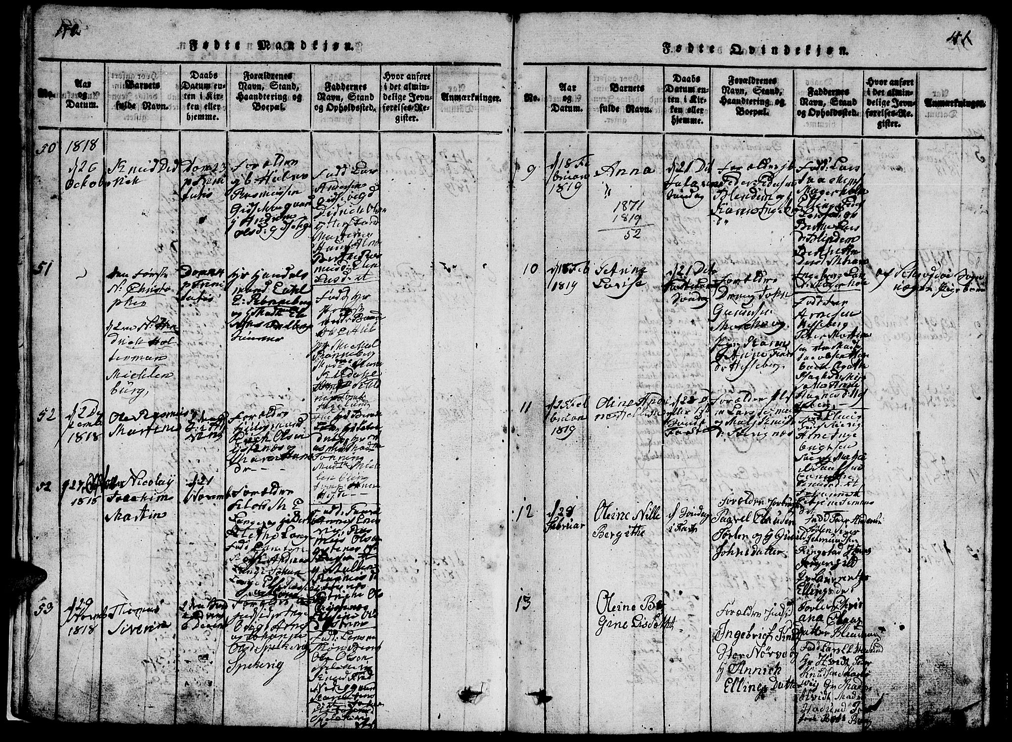 Ministerialprotokoller, klokkerbøker og fødselsregistre - Møre og Romsdal, AV/SAT-A-1454/528/L0423: Parish register (copy) no. 528C04, 1816-1827, p. 40-41