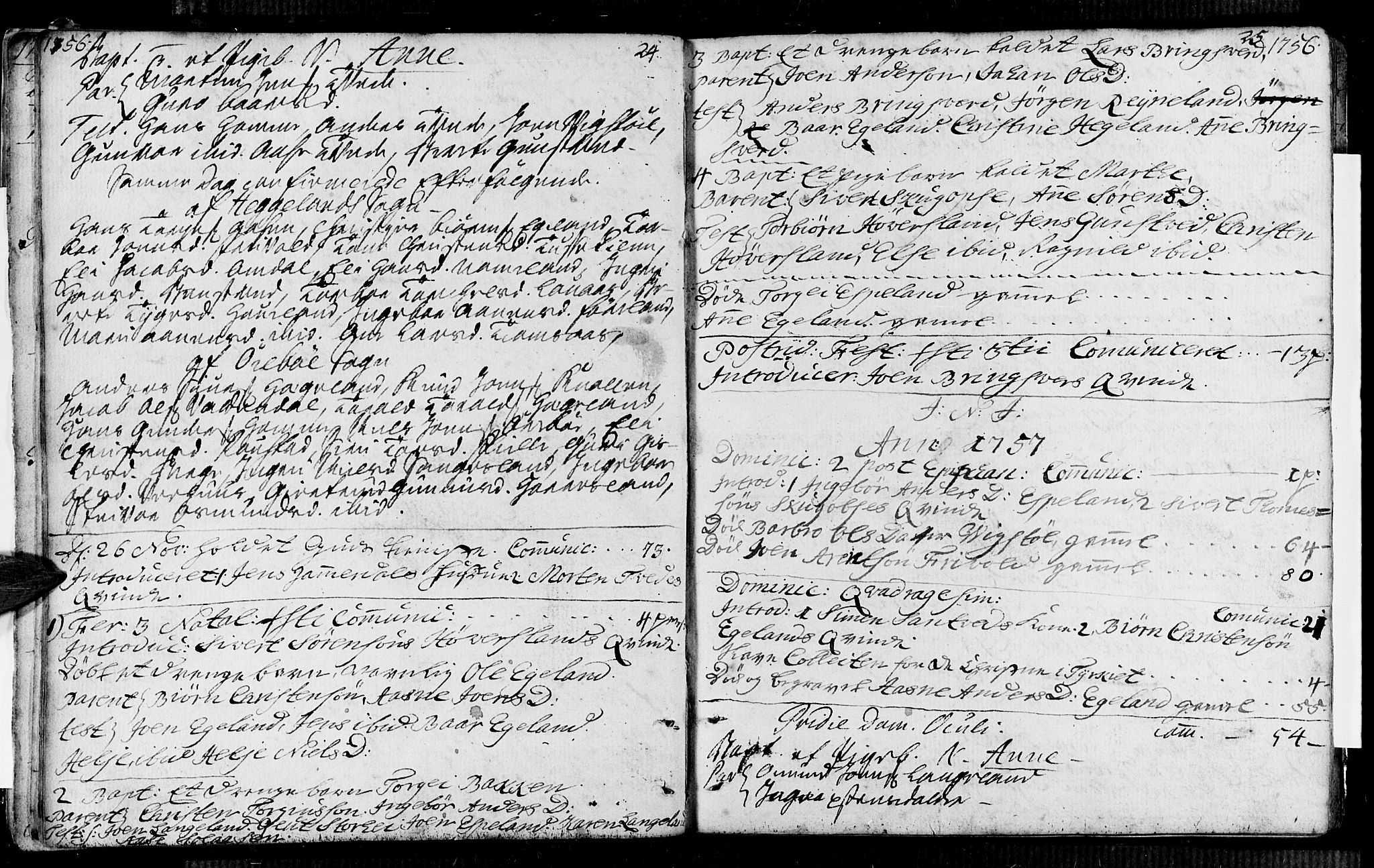 Vennesla sokneprestkontor, AV/SAK-1111-0045/Fa/Faa/L0001: Parish register (official) no. A 1, 1753-1785, p. 24-25