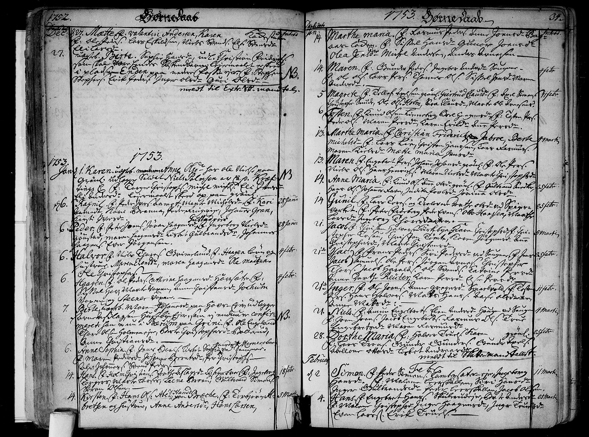 Aker prestekontor kirkebøker, SAO/A-10861/F/L0008: Parish register (official) no. 8, 1749-1765, p. 34