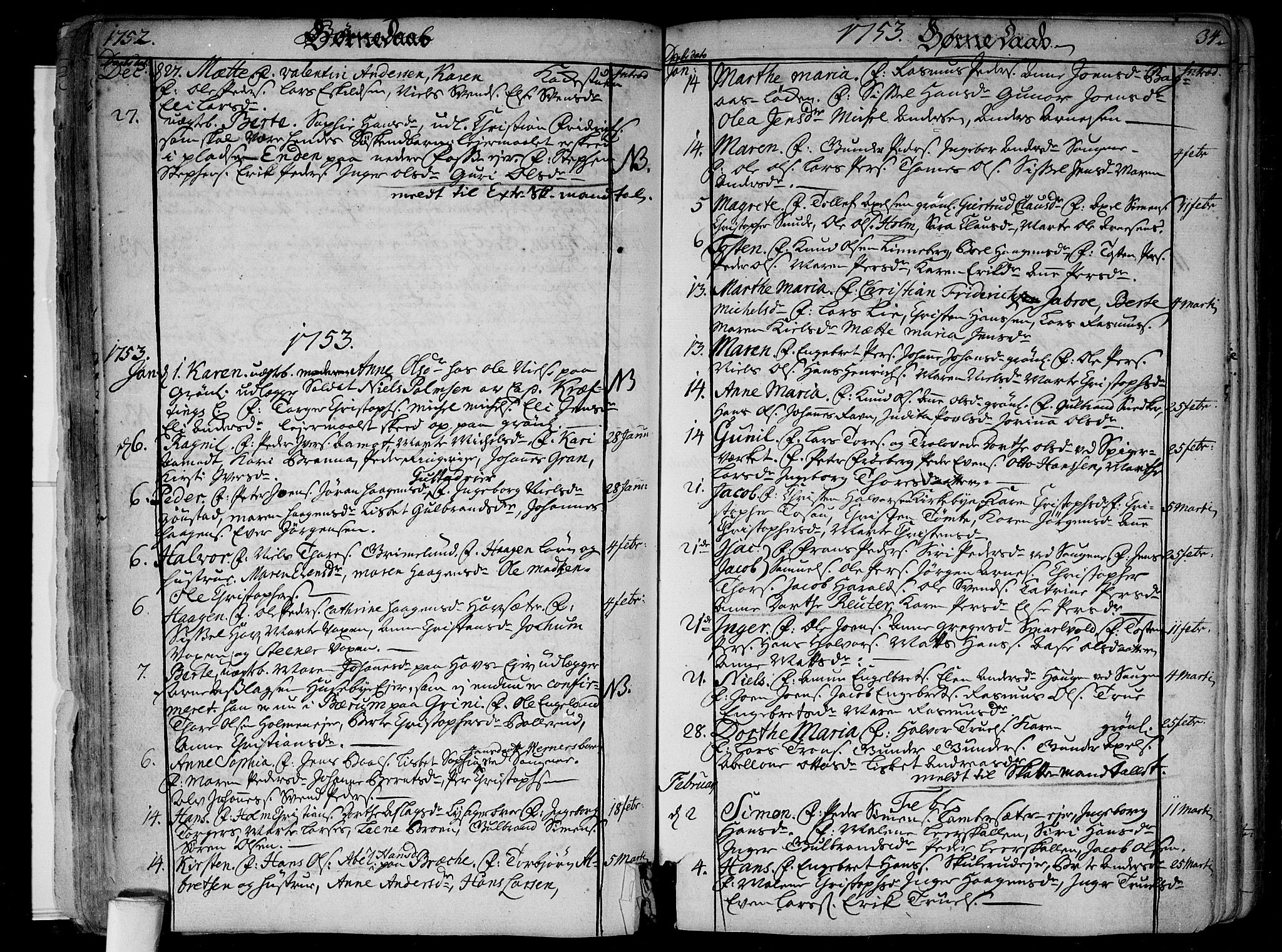 Aker prestekontor kirkebøker, AV/SAO-A-10861/F/L0008: Parish register (official) no. 8, 1749-1765, p. 34