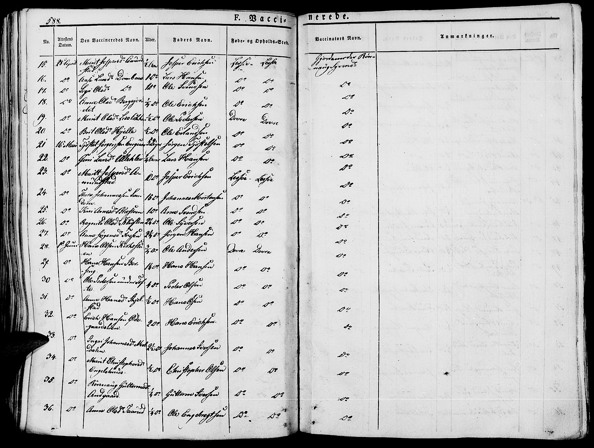 Lesja prestekontor, AV/SAH-PREST-068/H/Ha/Haa/L0005: Parish register (official) no. 5, 1830-1842, p. 588